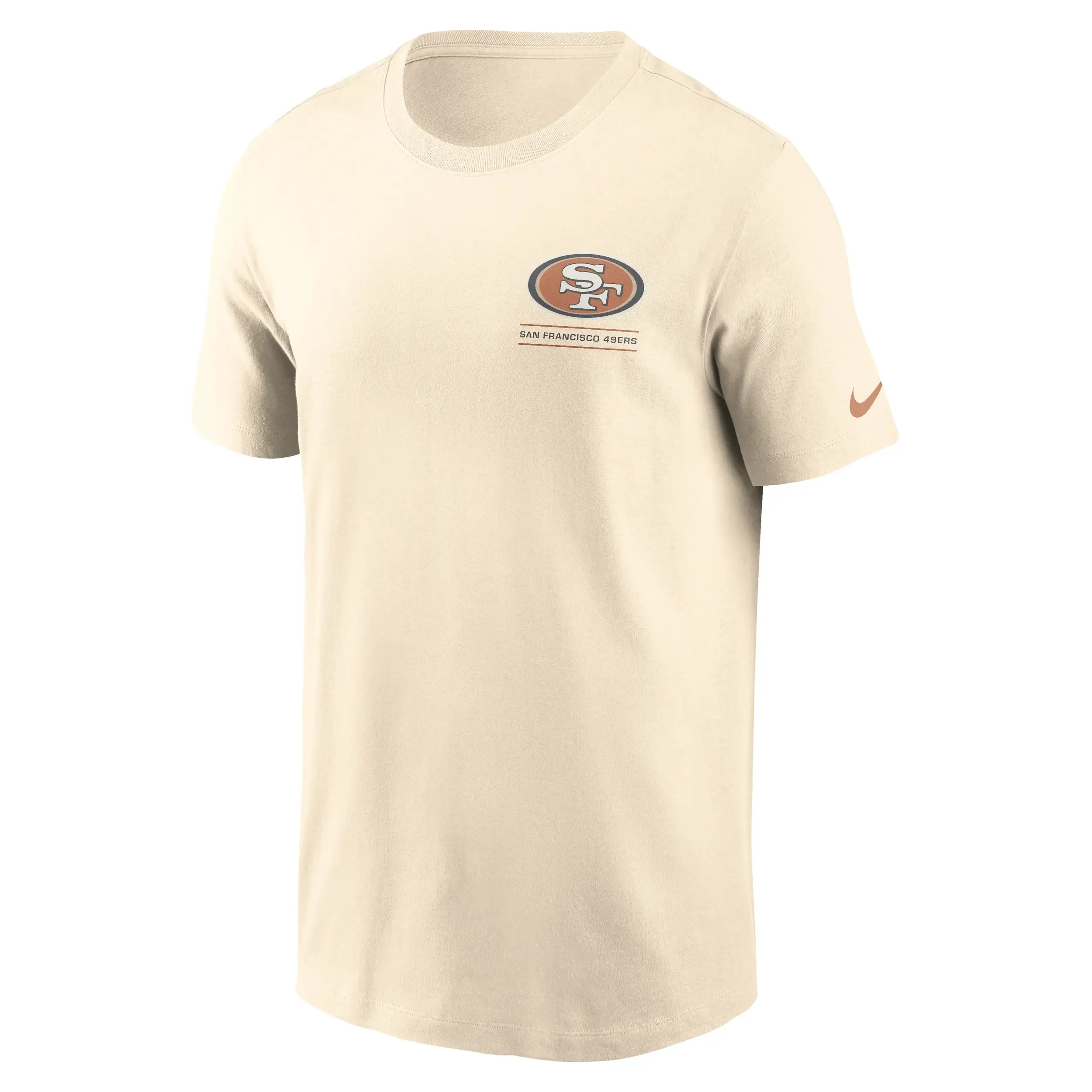 San Francisco 49ers NFL Nike Freestyle Club Crew T-Shirt Cremeweiß