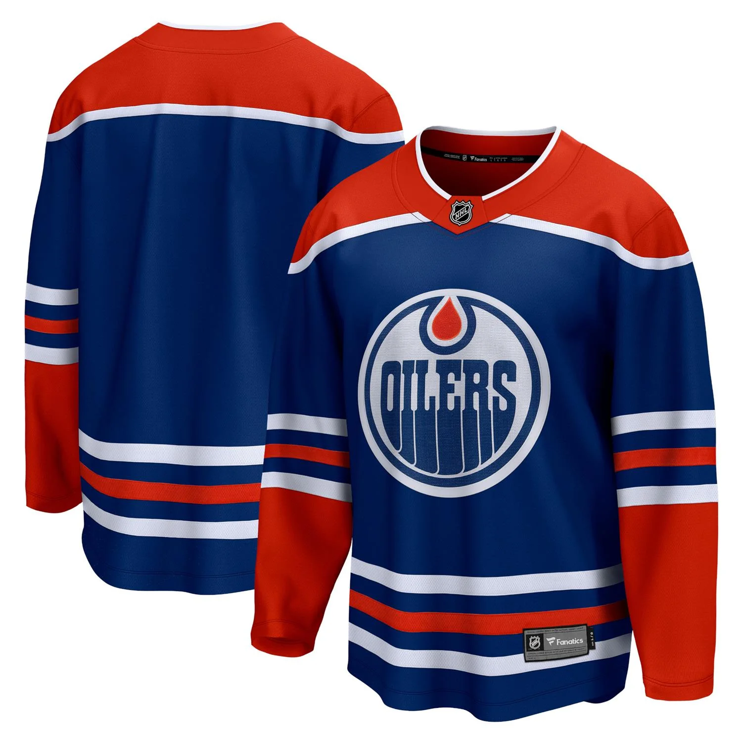 Edmonton Oilers NHL Eishockey Fanatics Breakaway Trikot Home Blau