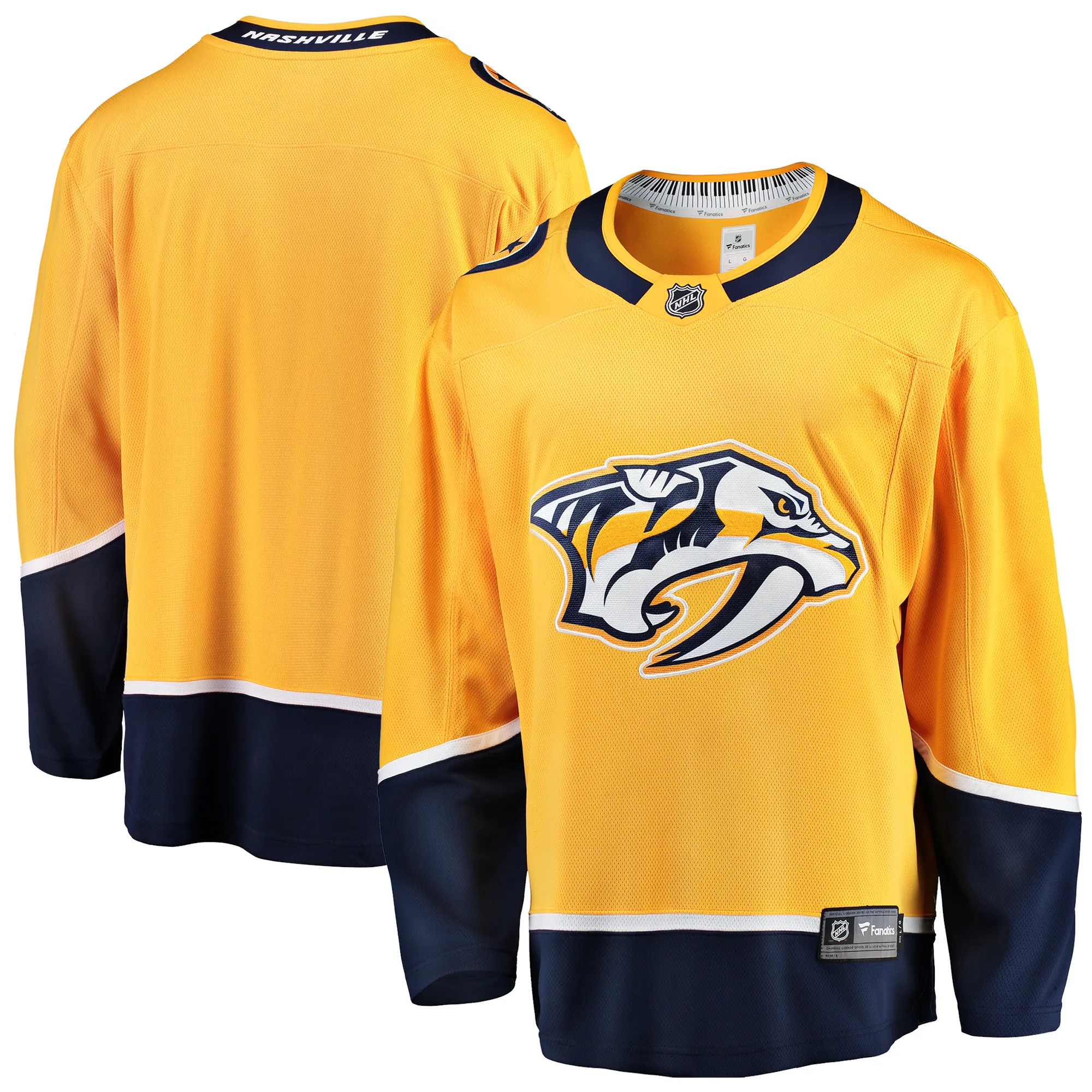 Nashville Predators NHL Eishockey Fanatics Breakaway Trikot Home Gelb