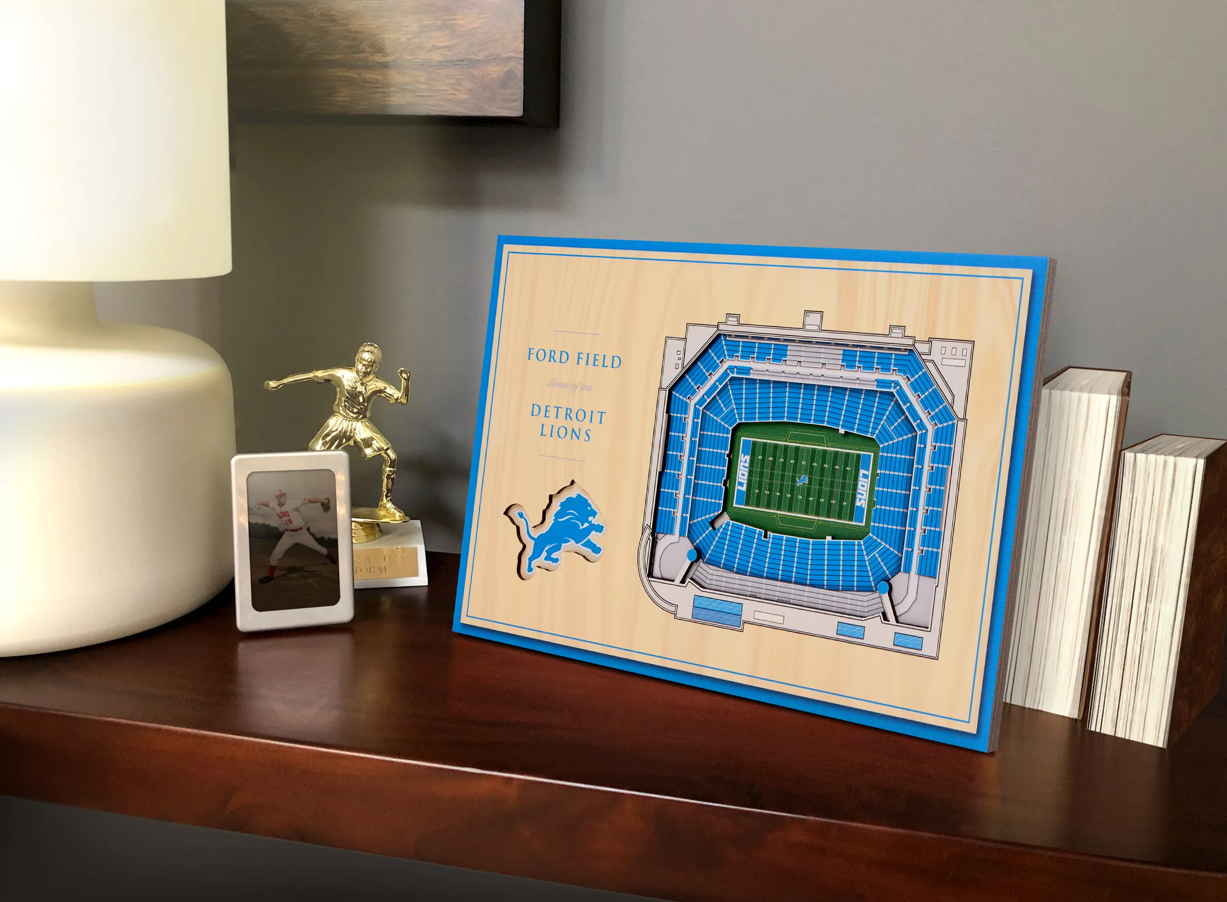 Detroit Lions NFL YouTheFan! 3D Stadium View Desktop Schild