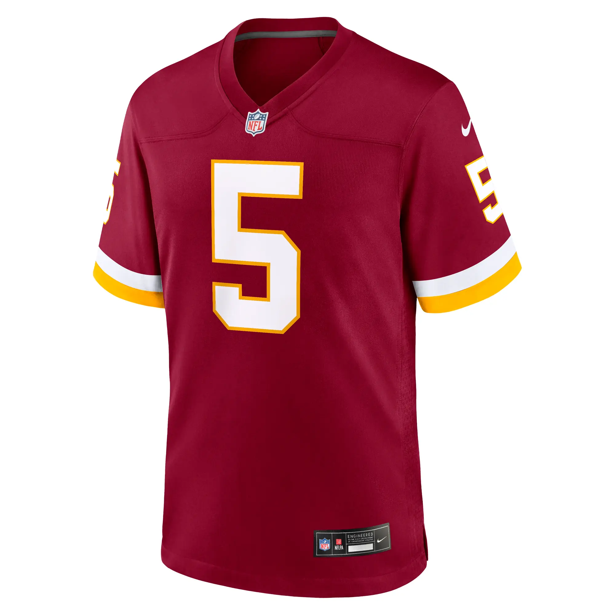 Jayden Daniels #5 Washington Commanders NFL Football Nike Home Game Trikot Rot