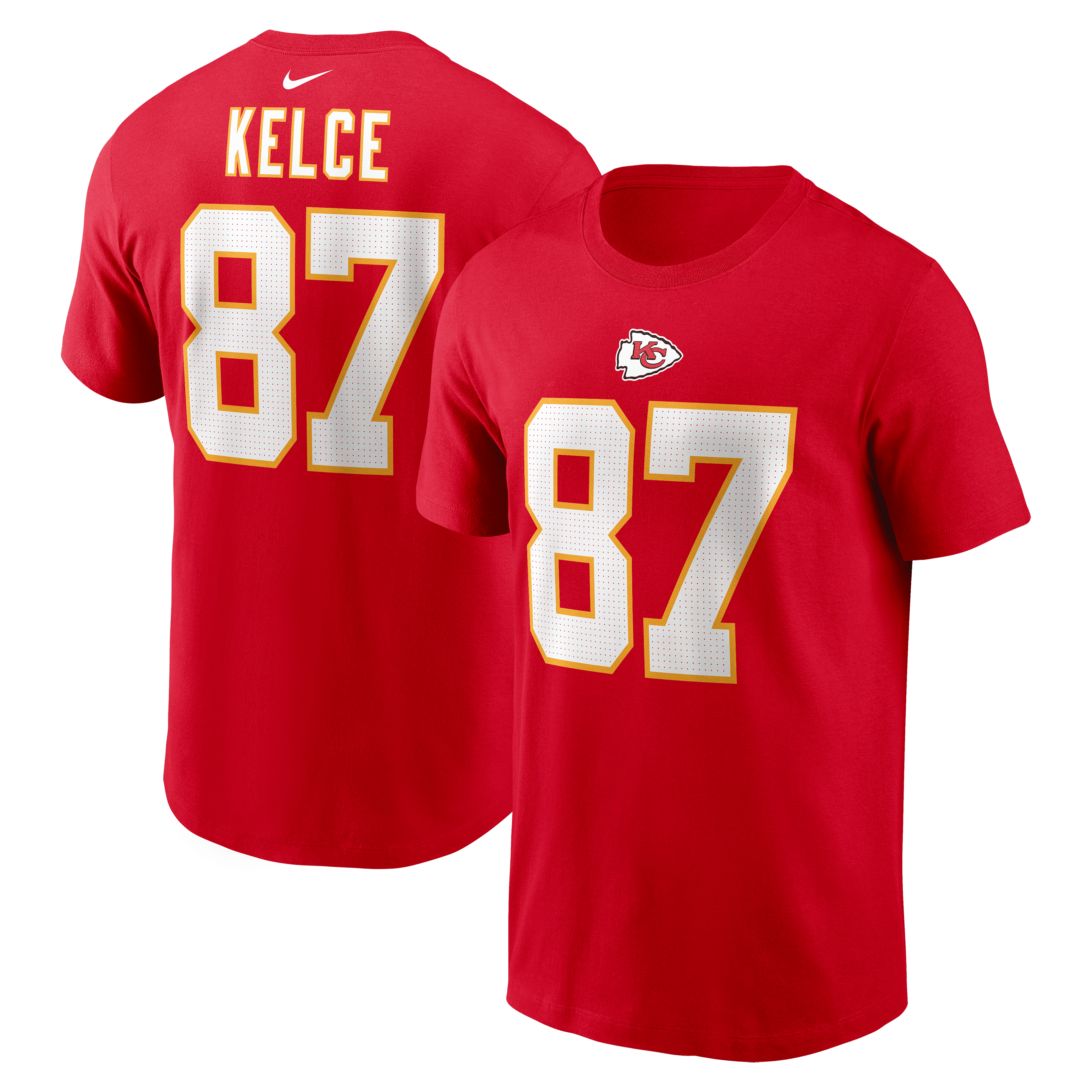 Travis Kelce #87 Kansas City Chiefs NFL Nike Player T-Shirt Rot
