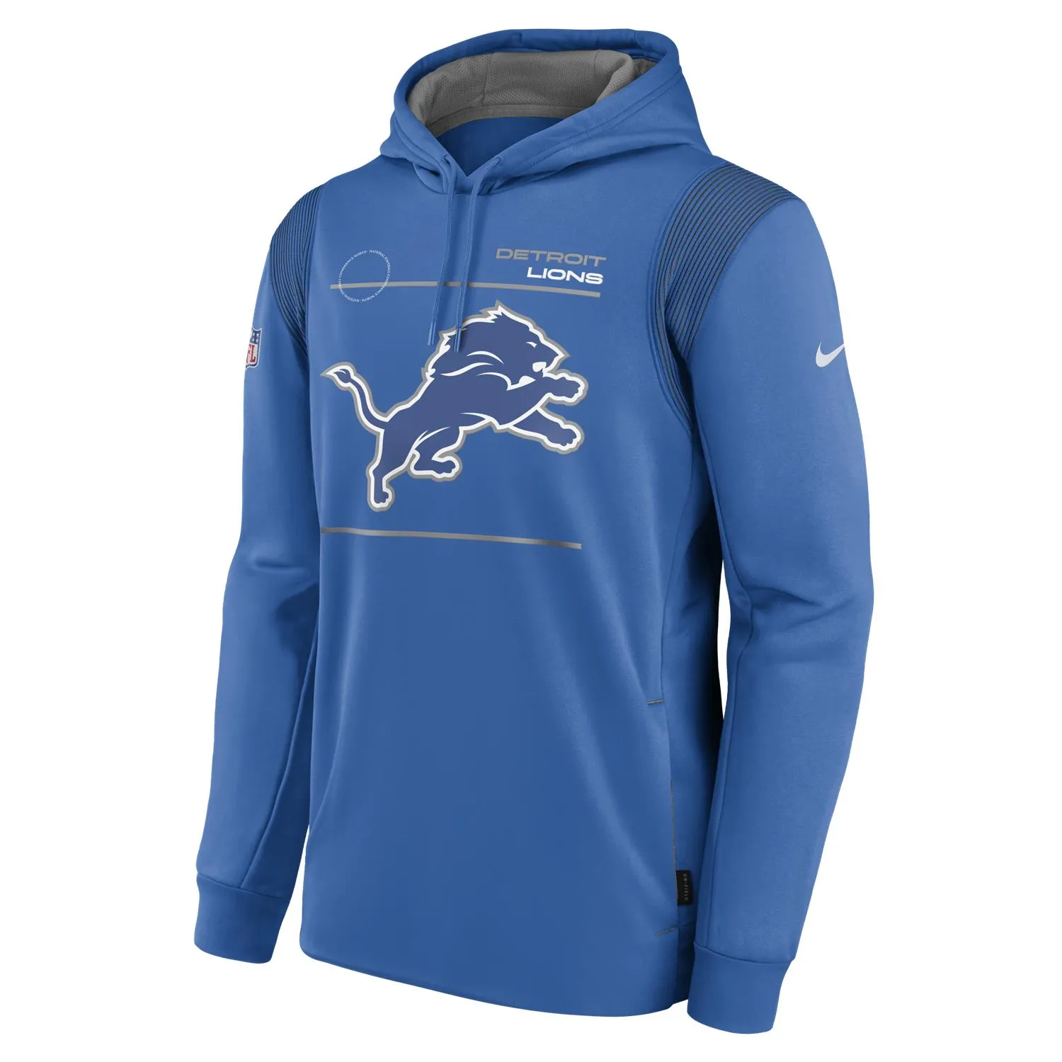 Detroit Lions NFL Nike Sideline 2021 Therma Hoodie Blau