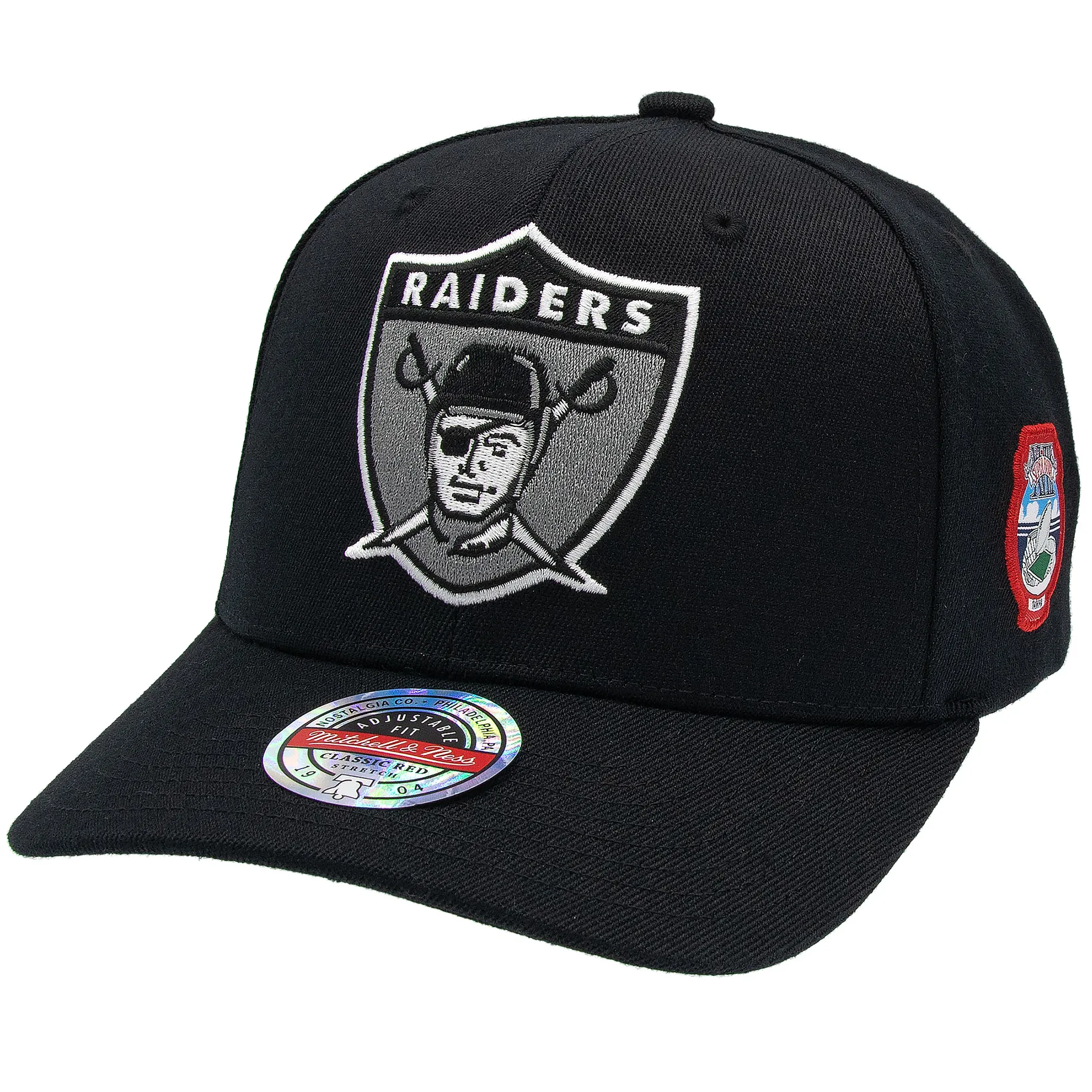 Oakland Raiders NFL Mitchell & Ness Black Out Classic Red Snapback