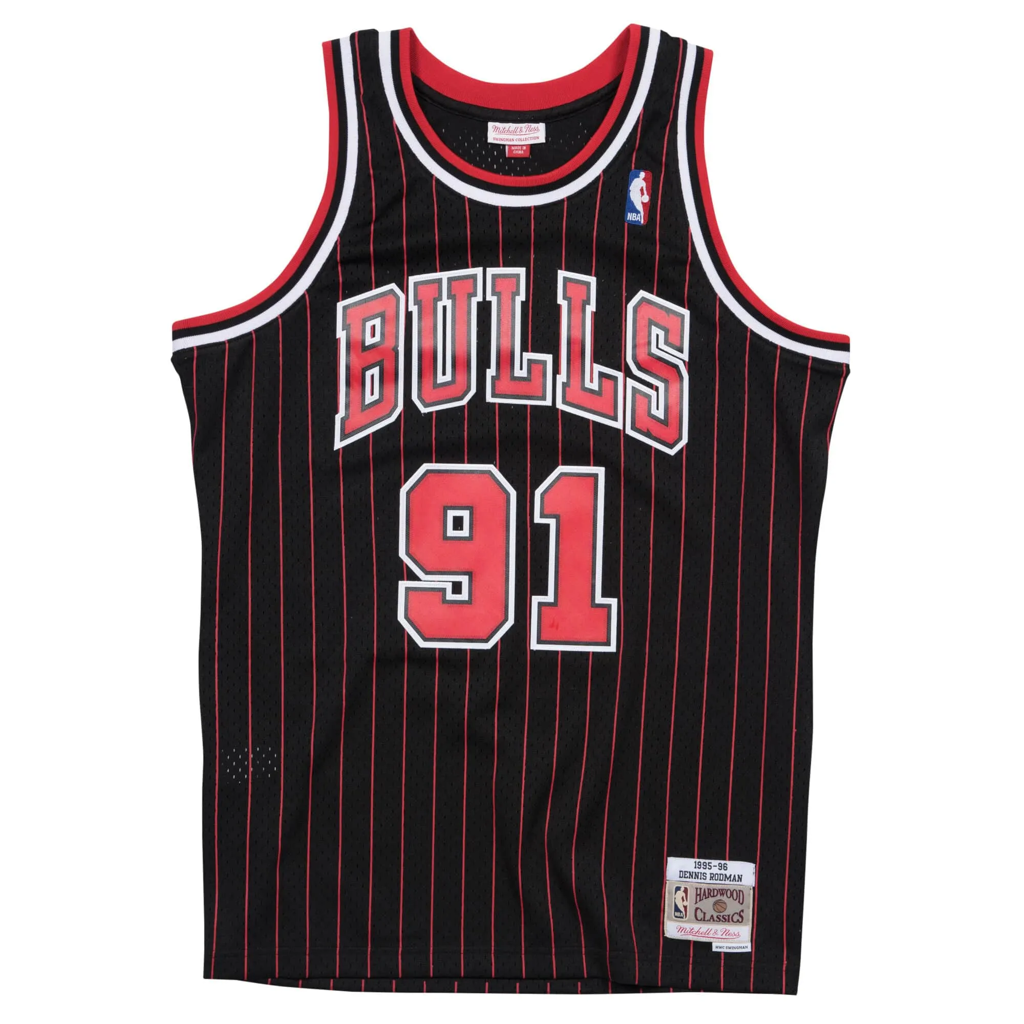 Dennis Rodman #91 Chicago Bulls 95 NBA Mitchell & Ness Swingman Trikot Pinstripe