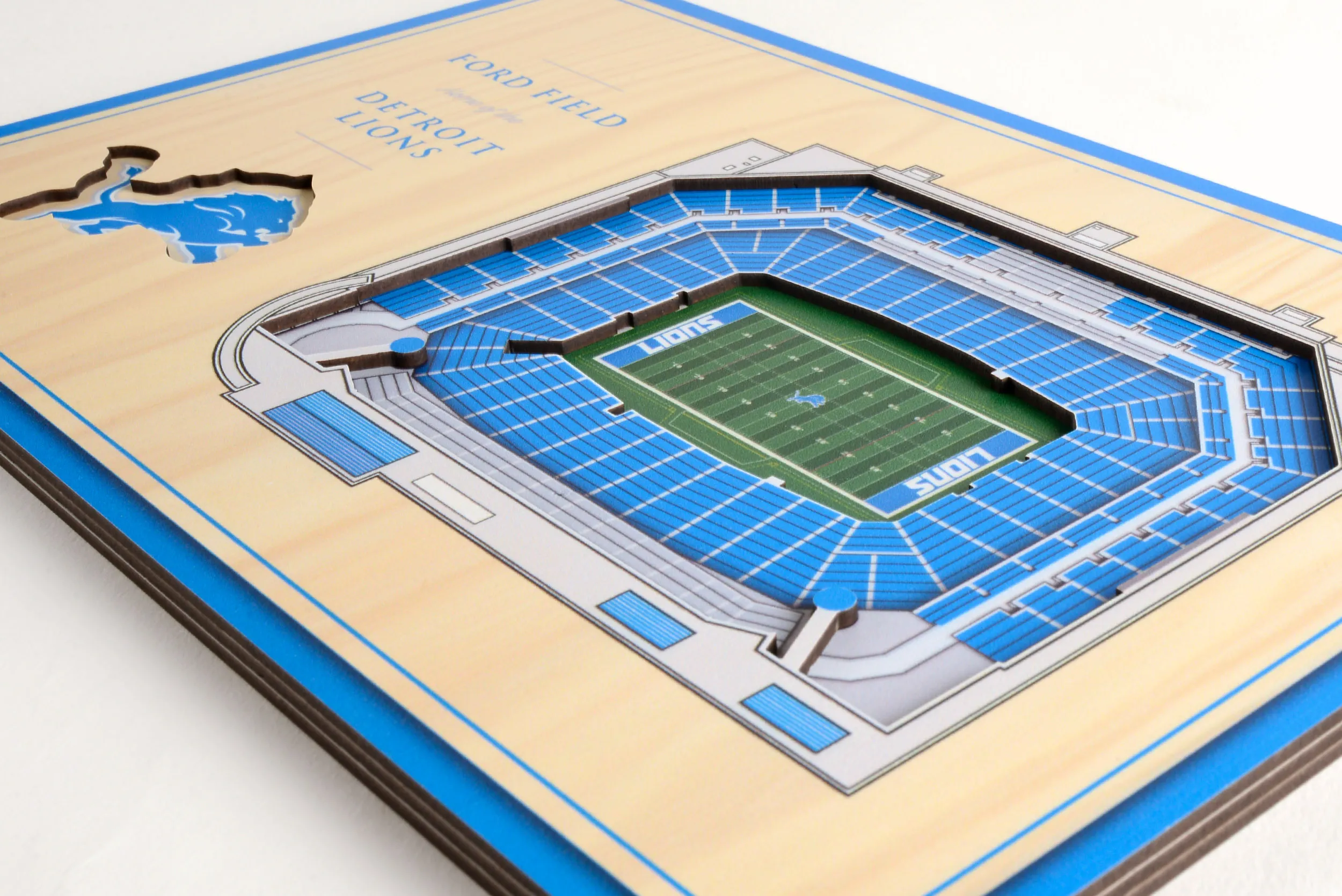 Detroit Lions NFL YouTheFan! 3D Stadium View Desktop Schild