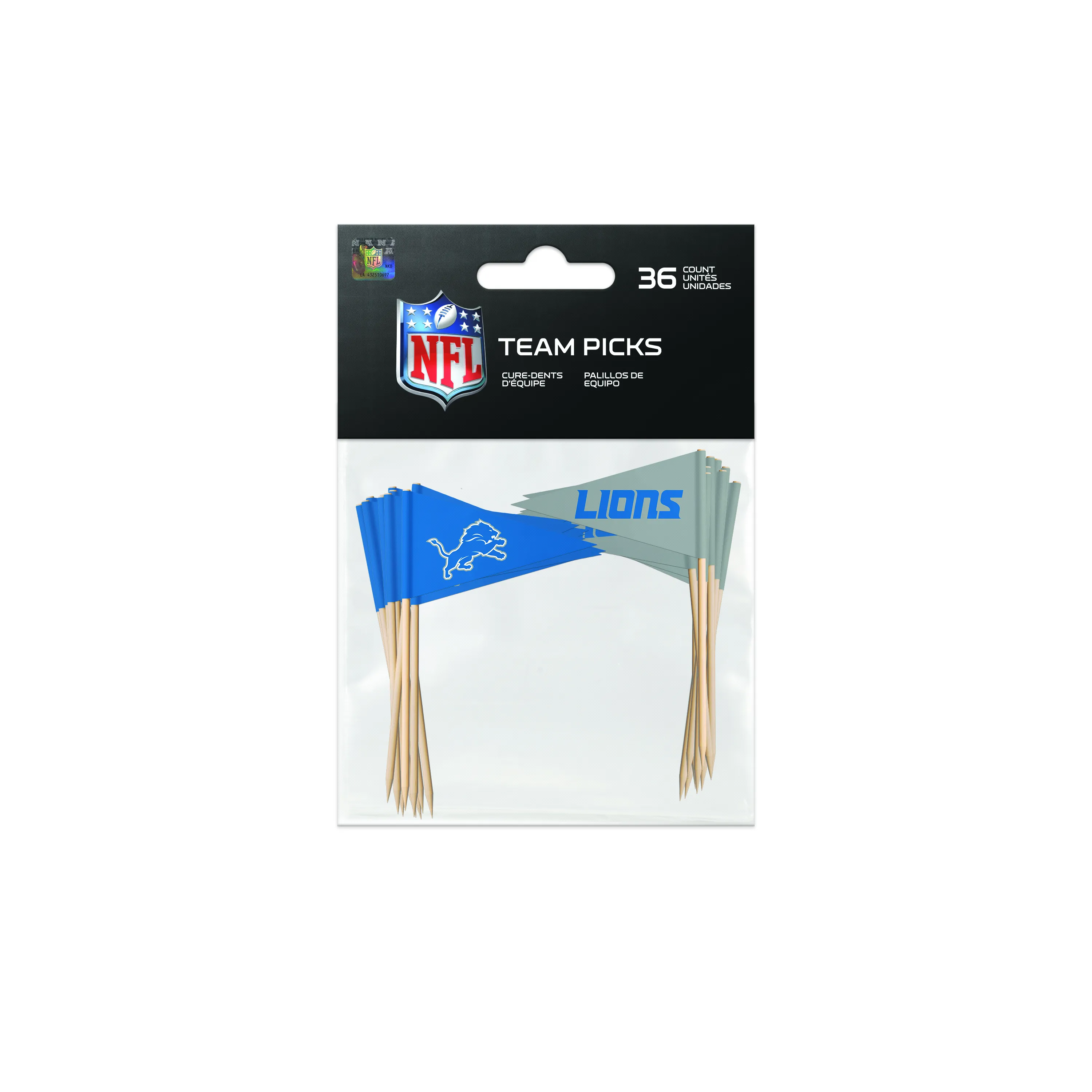 Detroit Lions NFL Toothpick Flags (36 Stk.)