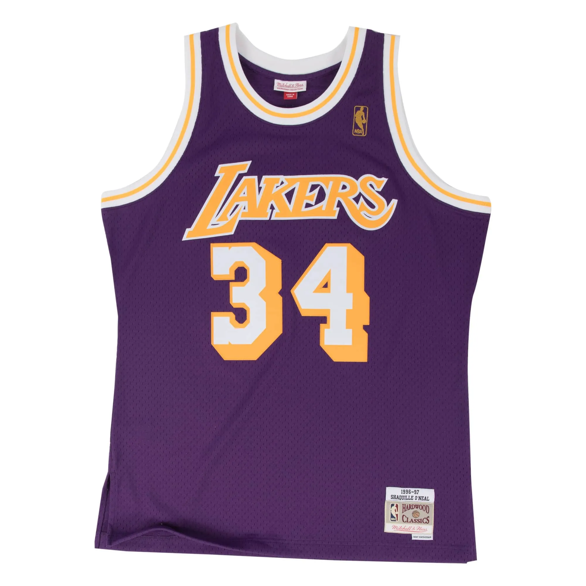 Shaquile O'Neal #34 Los Angeles Lakers 96 NBA Mitchell & Ness Swingman Trikot Lila Shaquile O'Neal #34 Los Angeles Lakers 96 NBA Mitchell & Ness Swingman Trikot Lila