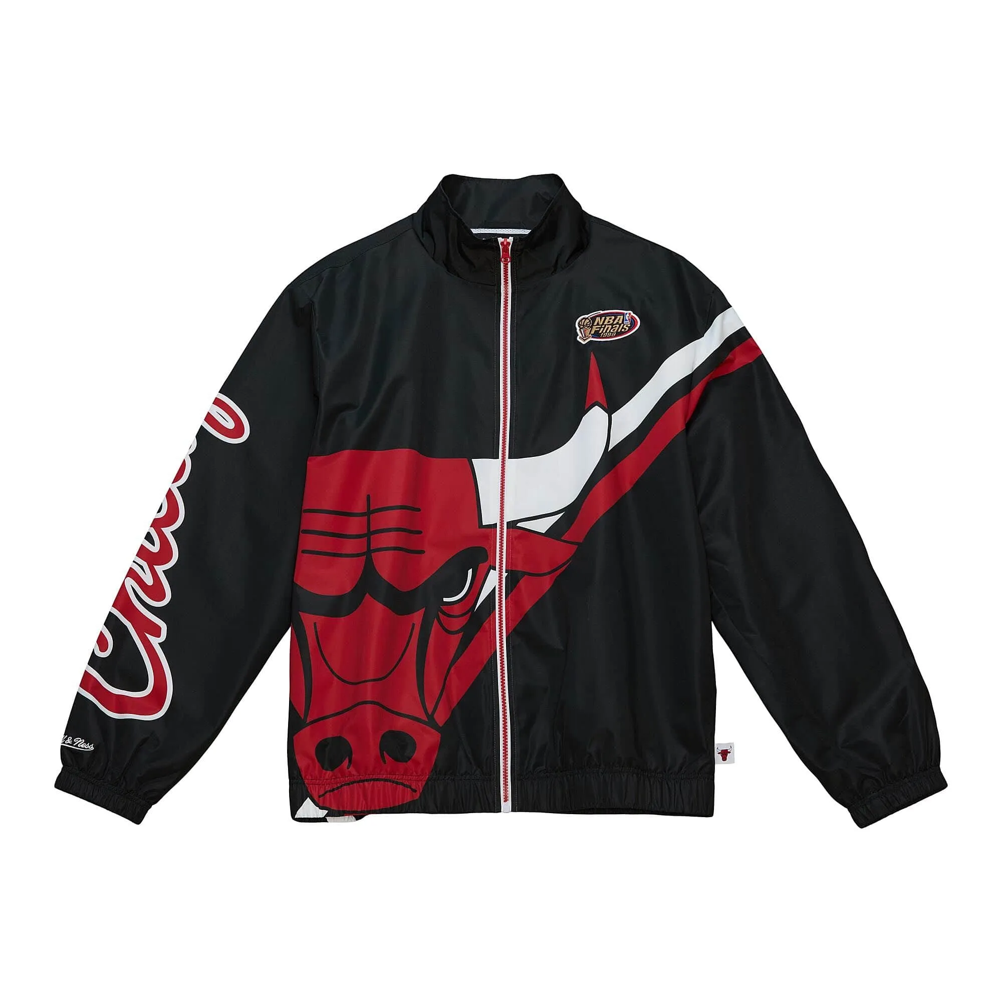 Chicago Bulls NBA Mitchell & Ness Exploded Logo Warm Up Jacke Schwarz Chicago Bulls NBA Mitchell & Ness Exploded Logo Warm Up Jacke Schwarz