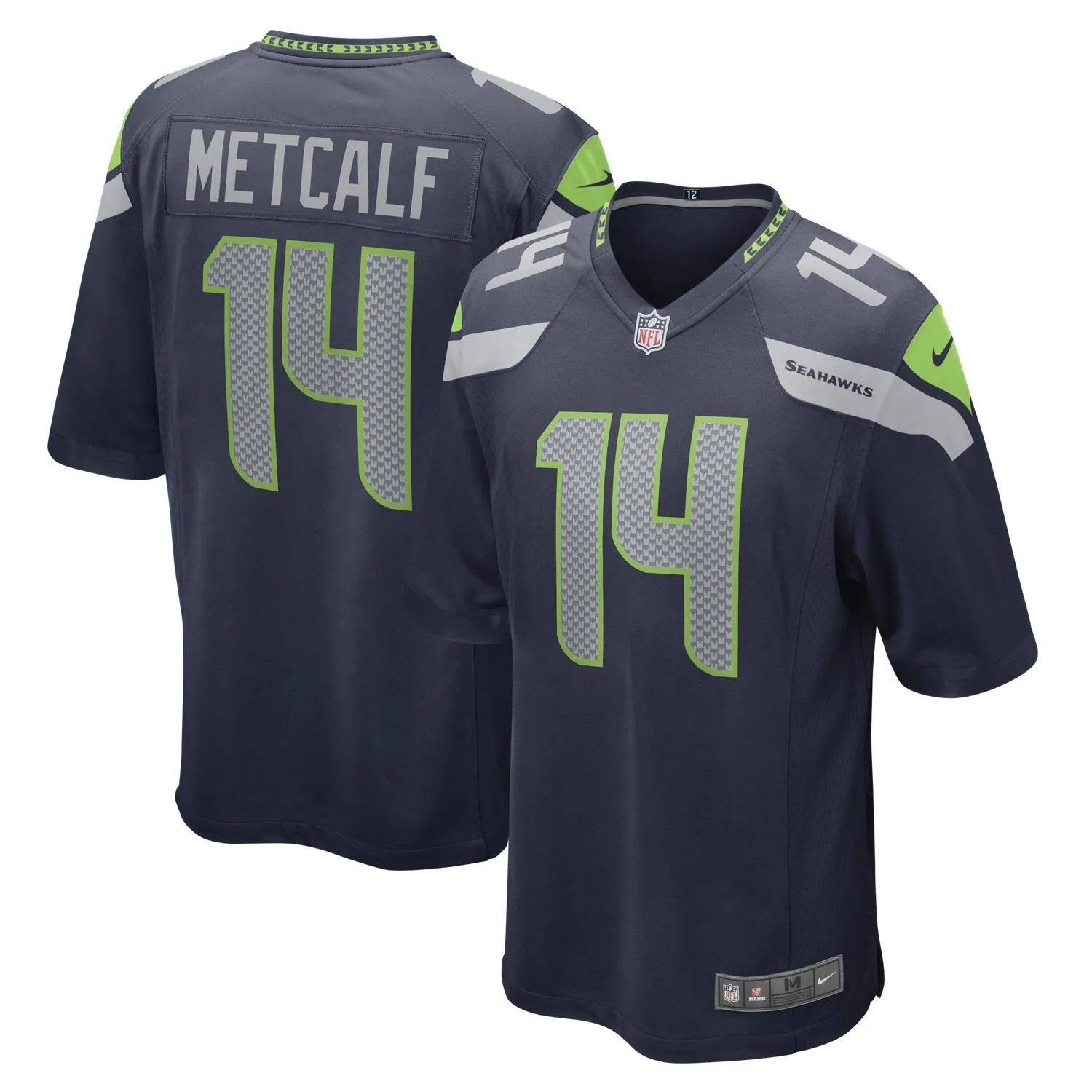 D.K. Metcalf #14 Seattle Seahawks NFL Football Nike Game Trikot Blau