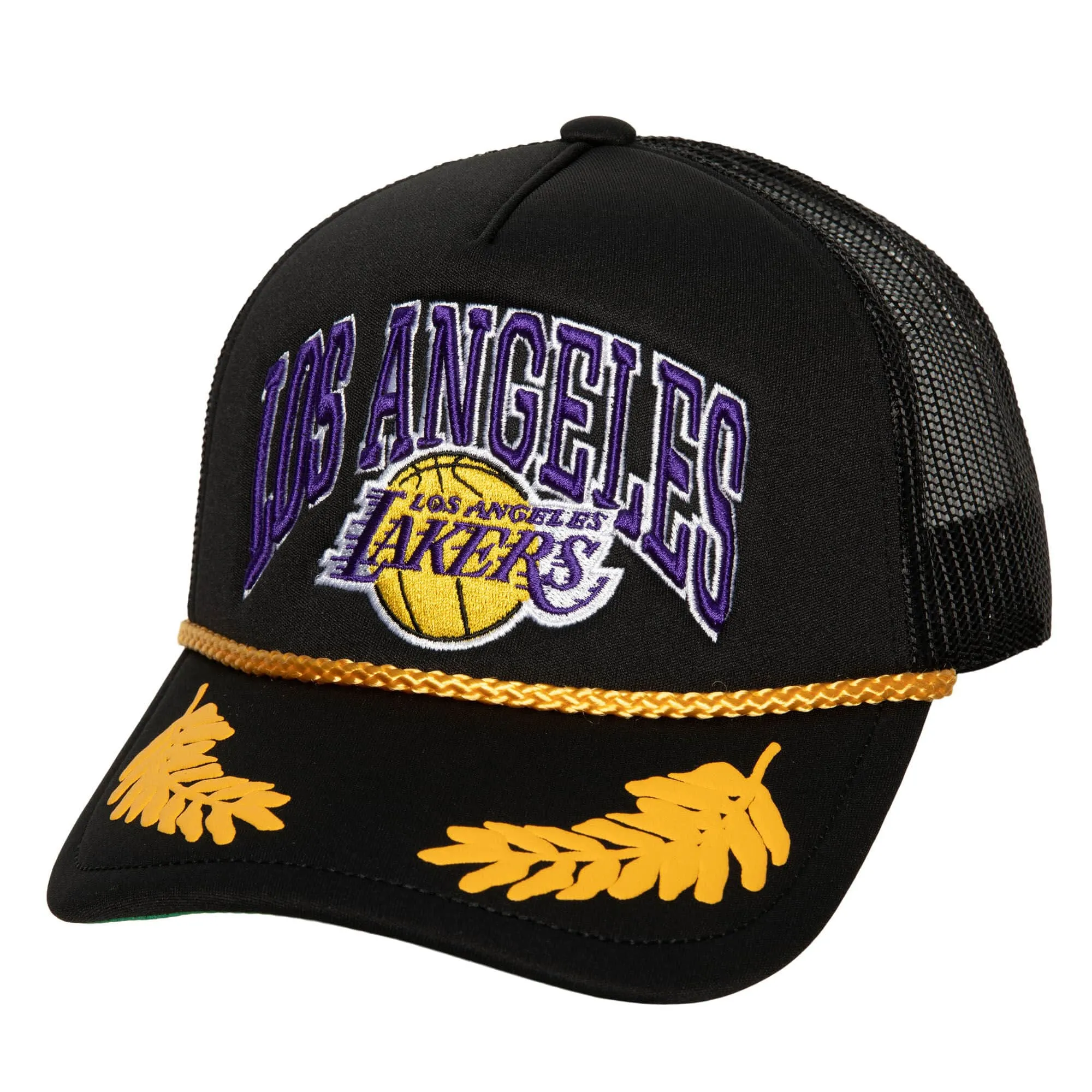Los Angeles Lakers NBA Mitchell & Ness Gold Leaf Trucker Cap