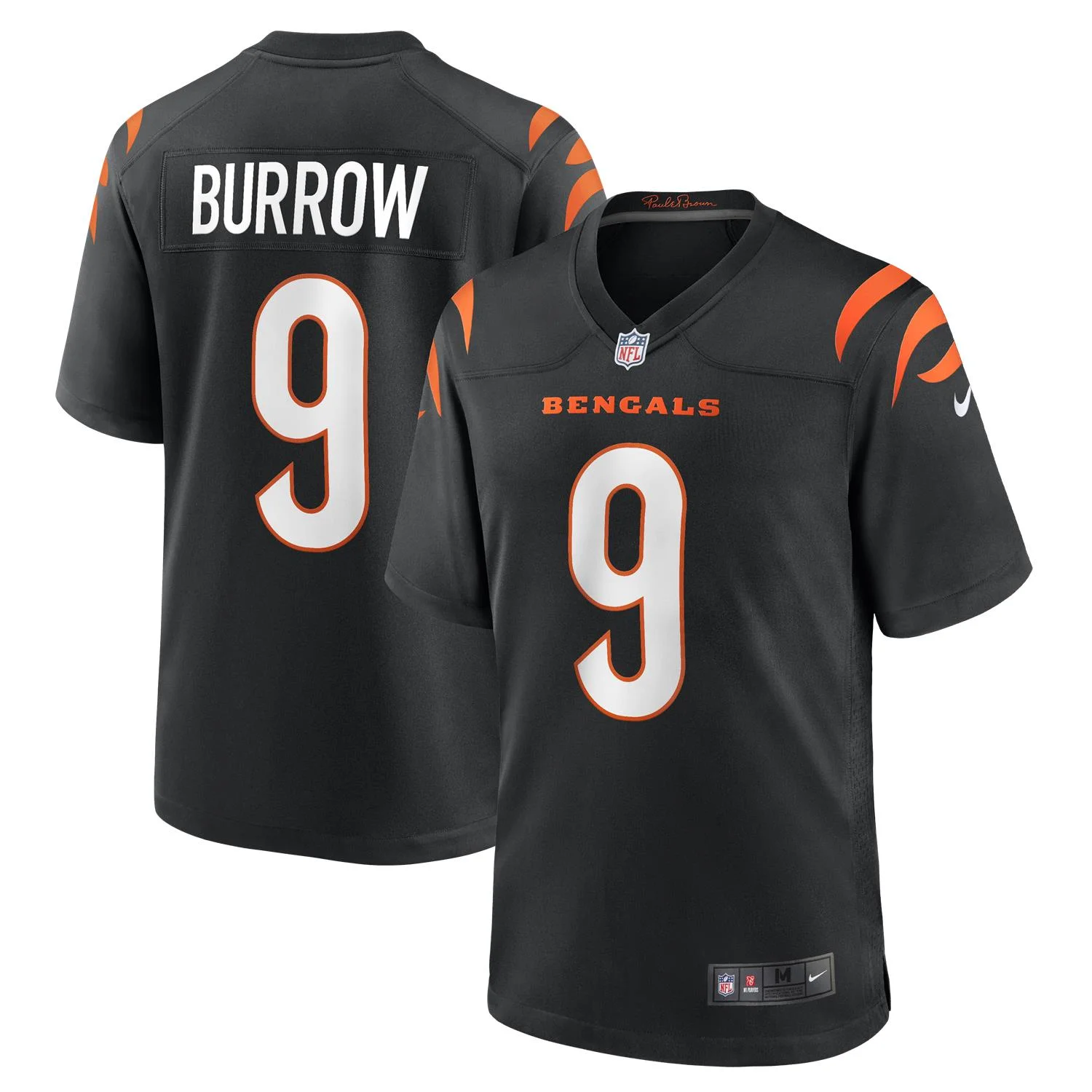 Joe Burrow #9 Cincinnati Bengals NFL Football Nike Game Trikot Schwarz