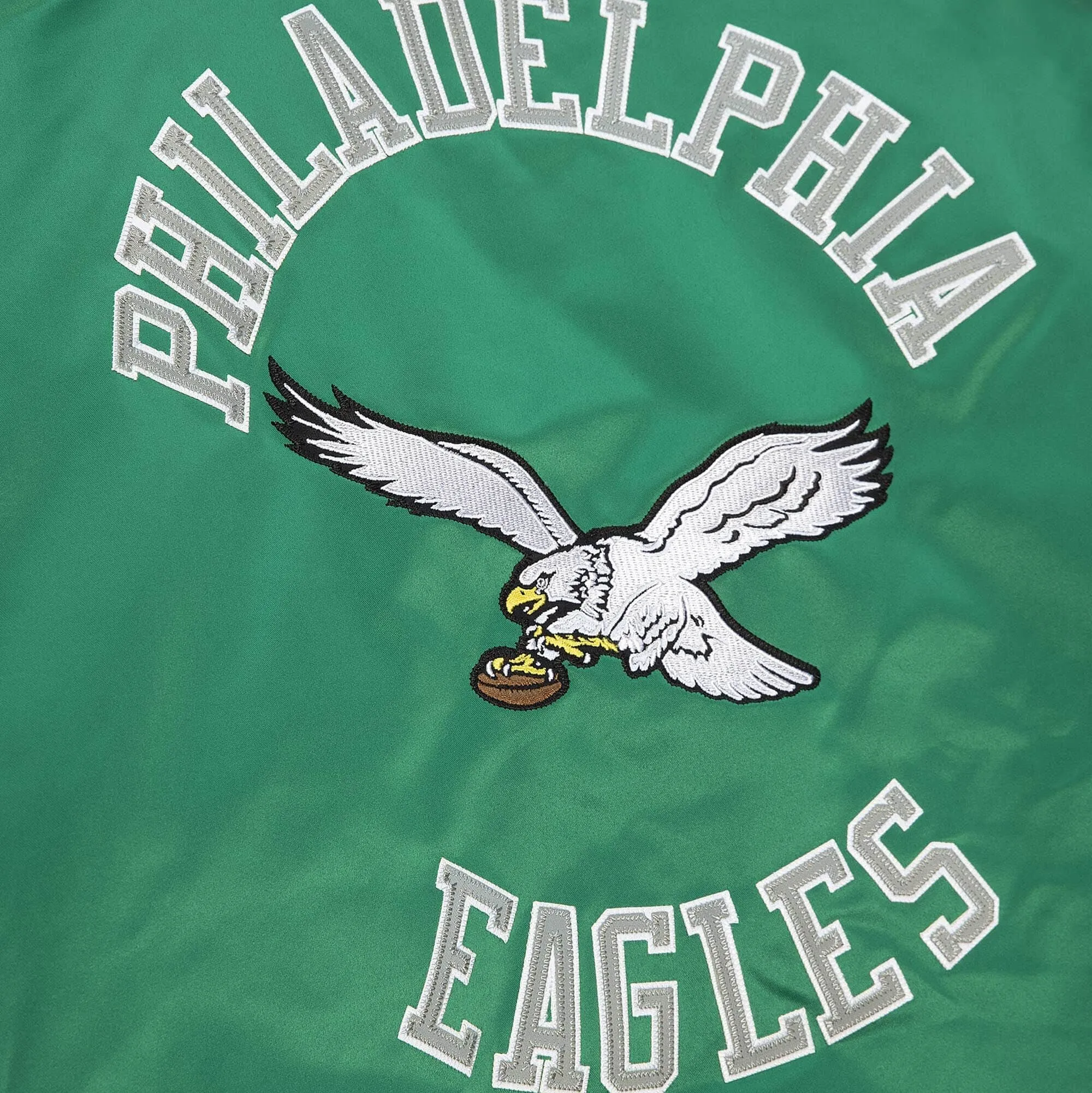 Philadelphia Eagles NFL Mitchell & Ness Heavyweight Satin Jacke Grün