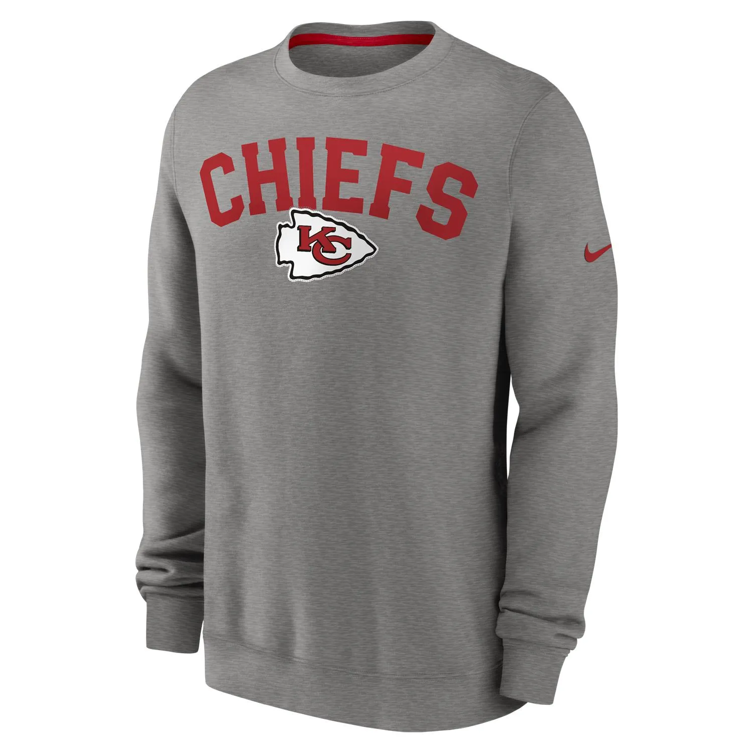 Kansas City Chiefs NFL Nike Club Fleece Crew Sweatshirt Grau