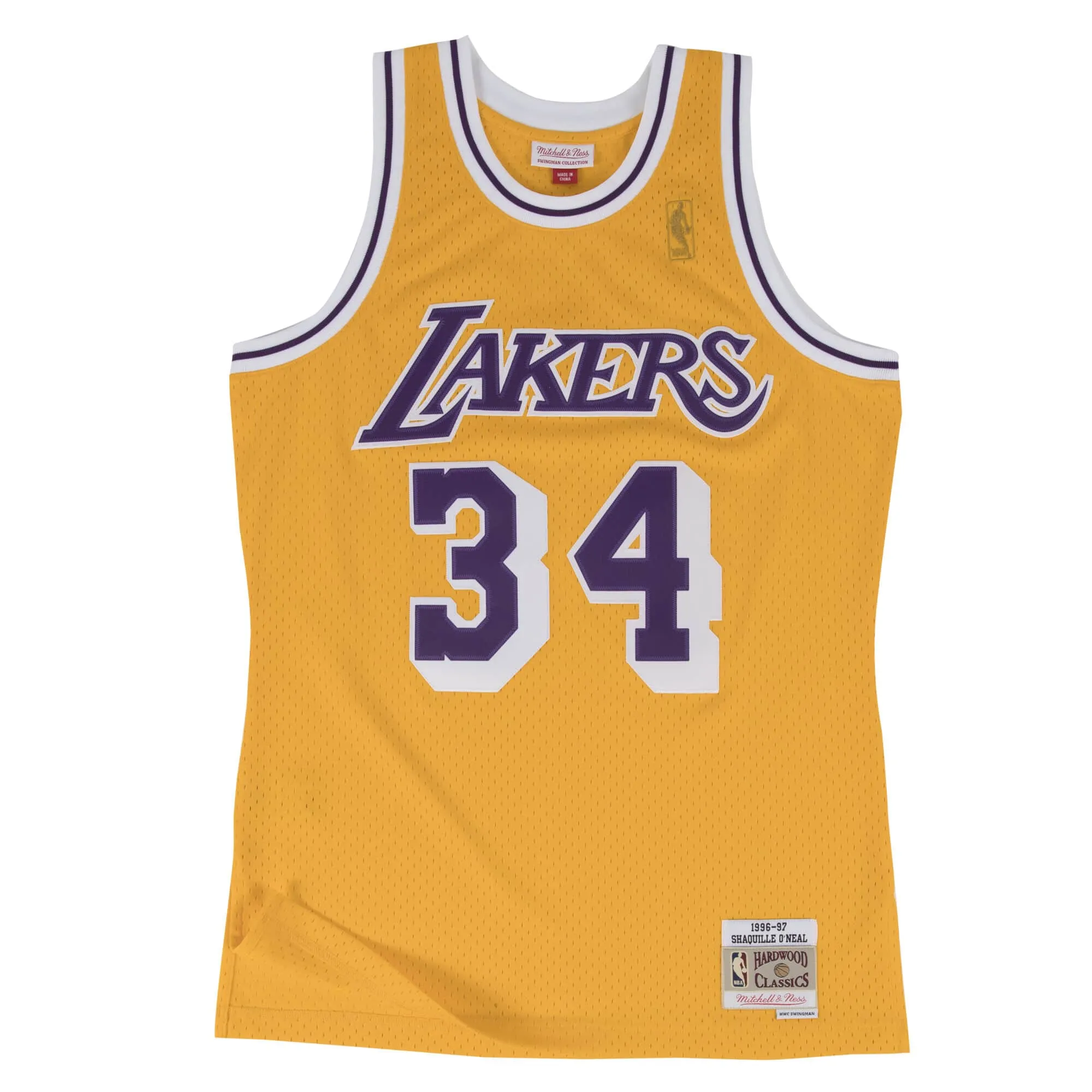 Shaquille O'Neal #34 Los Angeles Lakers 96-97 NBA Mitchell & Ness Swingman Trikot Gelb Shaquille O'Neal #34 Los Angeles Lakers 96-97 NBA Mitchell & Ness Swingman Trikot Gelb