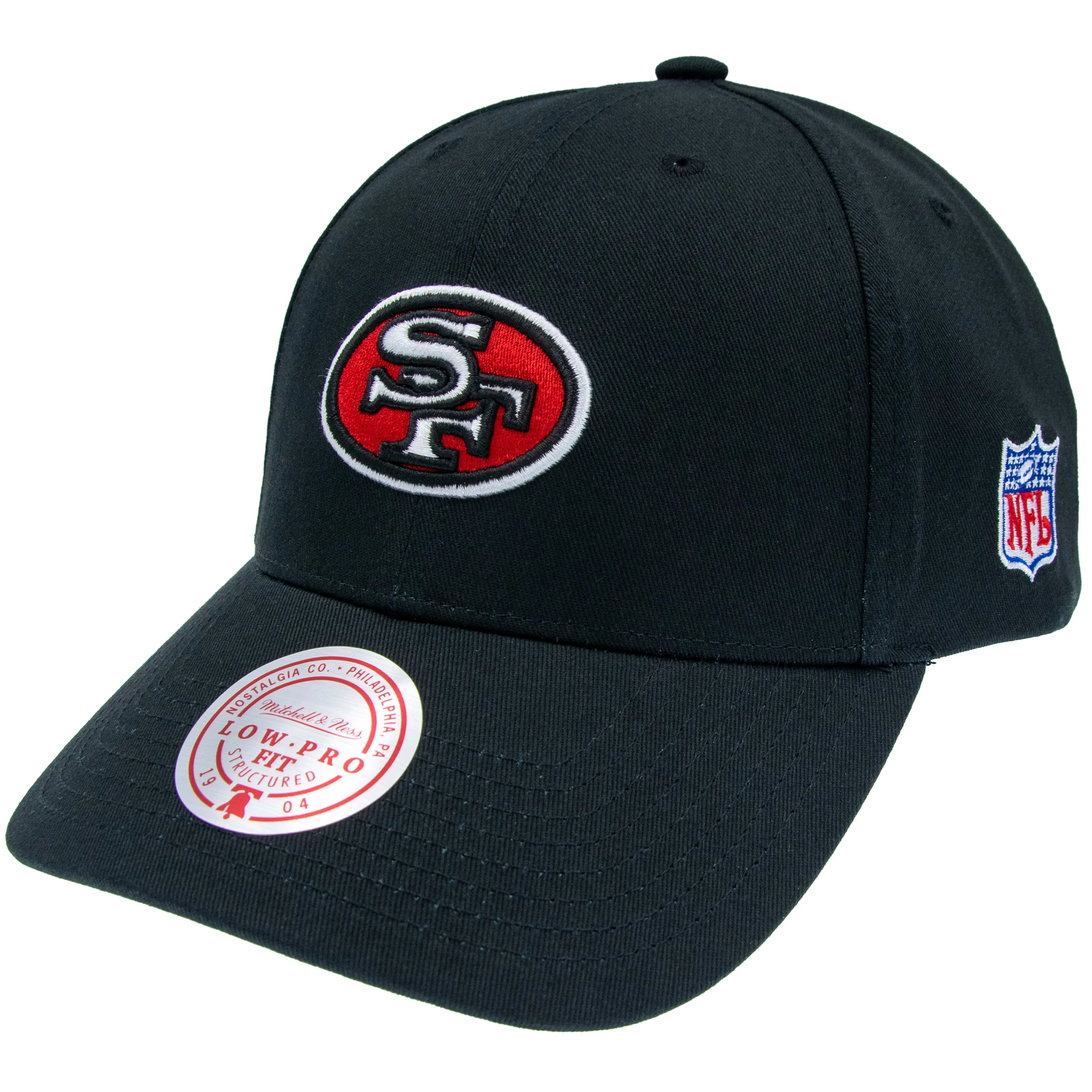 San Francisco 49ers NFL Mitchell & Ness Team Logo Low Pro Snapback Schwarz