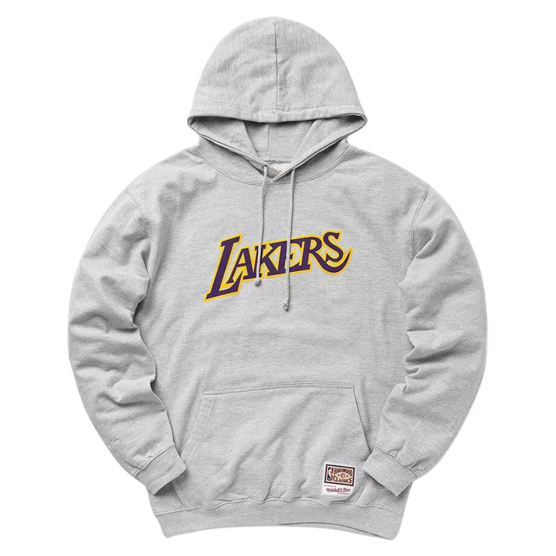 Los Angeles Lakers NBA Mitchell & Ness Team Logo Hoodie Grau Los Angeles Lakers NBA Mitchell & Ness Team Logo Hoodie Grau