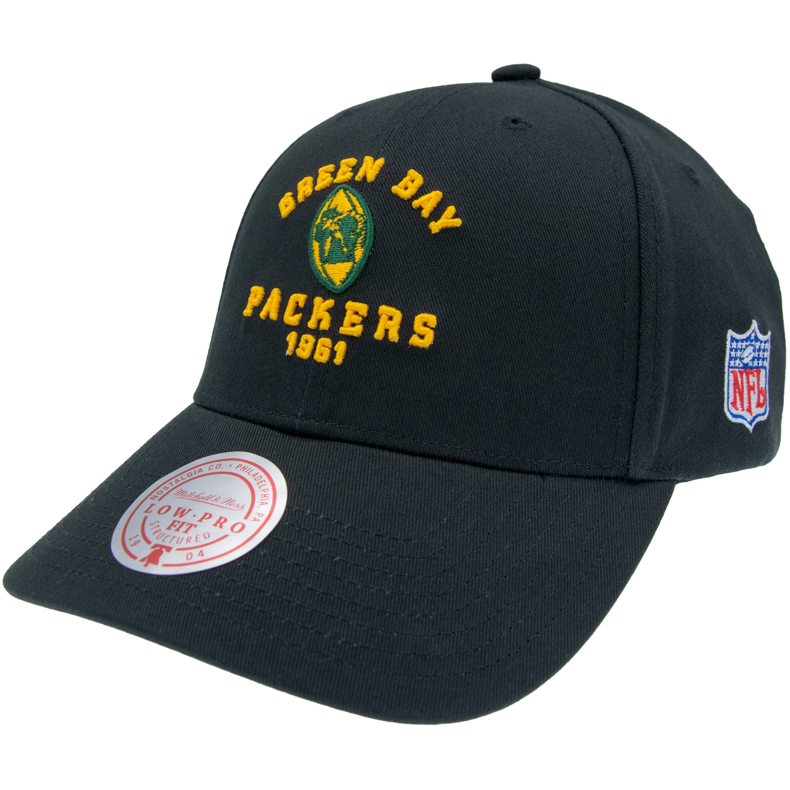 Green Bay Packers NFL Mitchell & Ness Team Logo Low Pro Snapback Schwarz