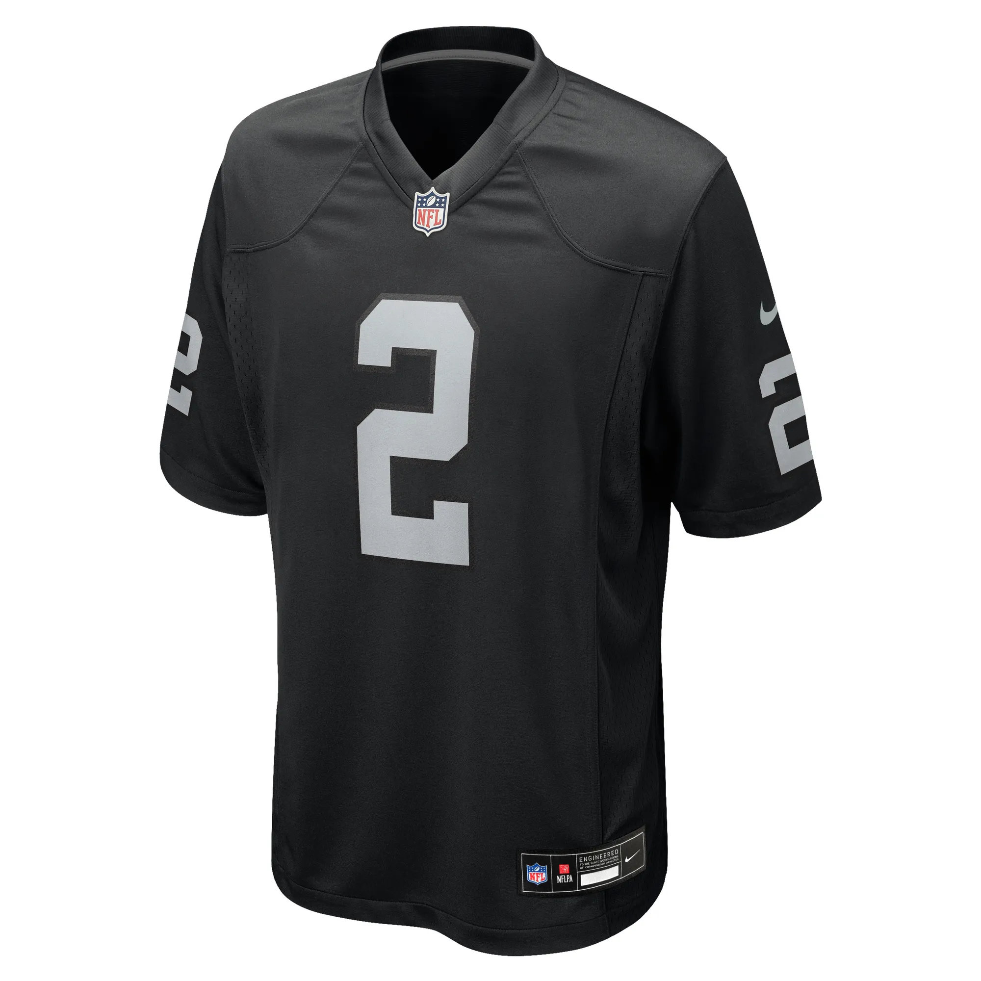 Ashton Jeanty #2 Las Vegas Raiders NFL Football Nike Home Game Trikot Schwarz