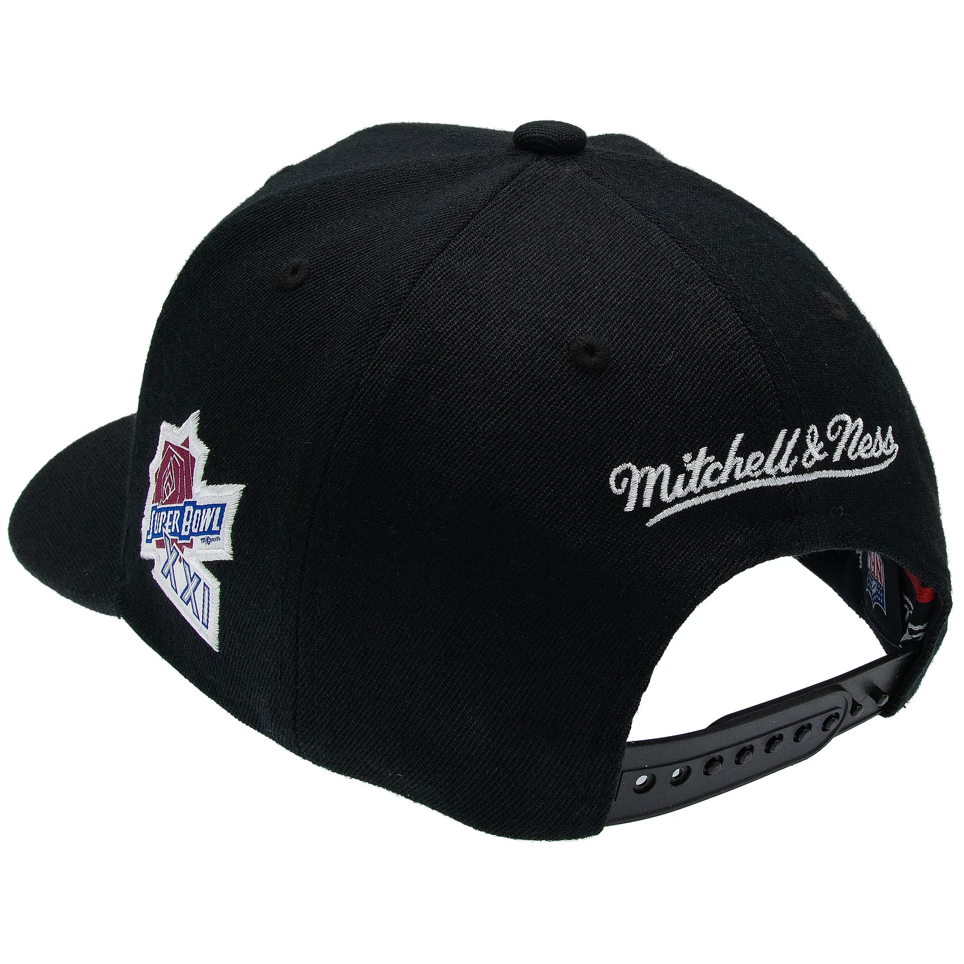 New York Giants NFL Mitchell & Ness Black Out Classic Red Snapback