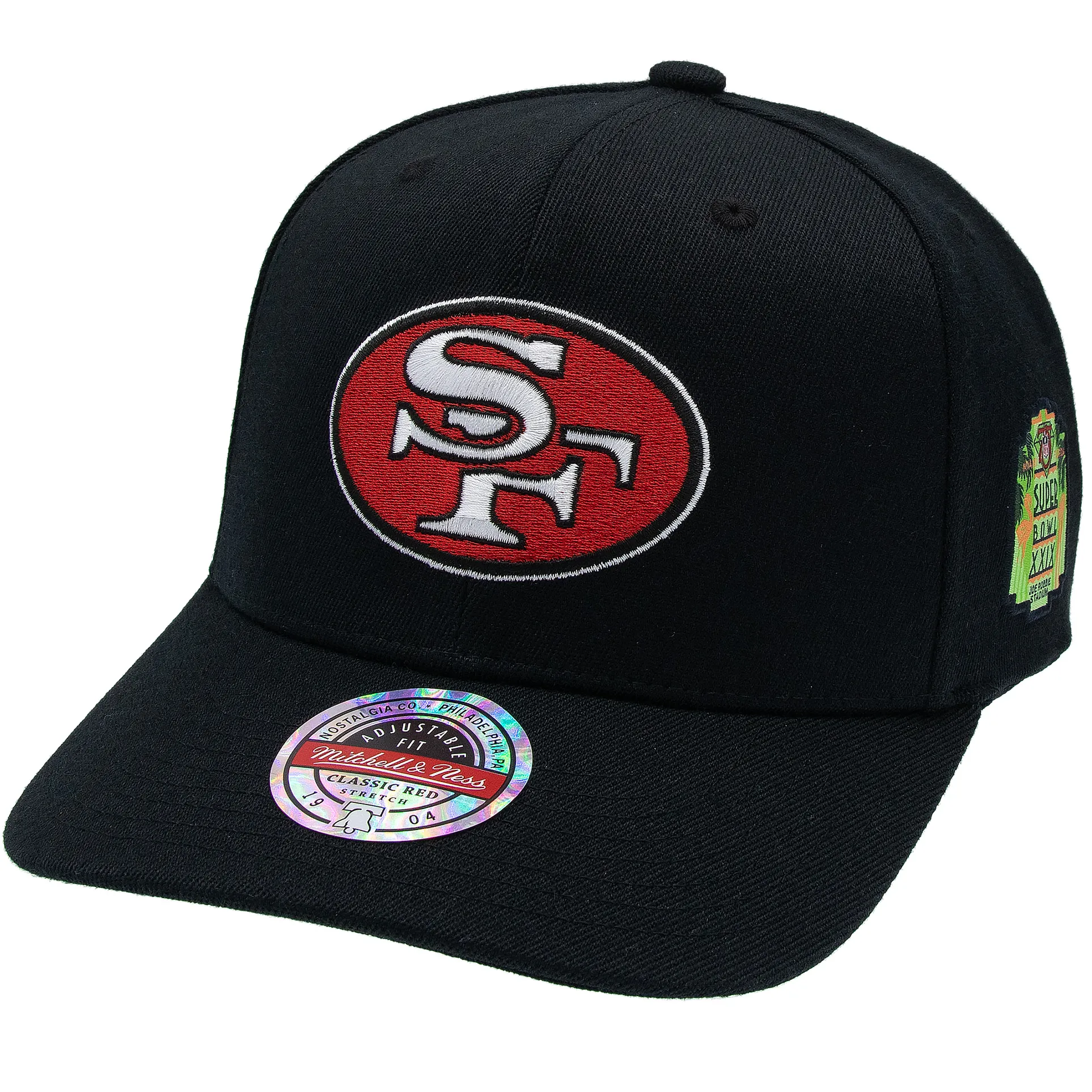 San Francisco 49ers NFL Mitchell & Ness Black Out Classic Red Snapback