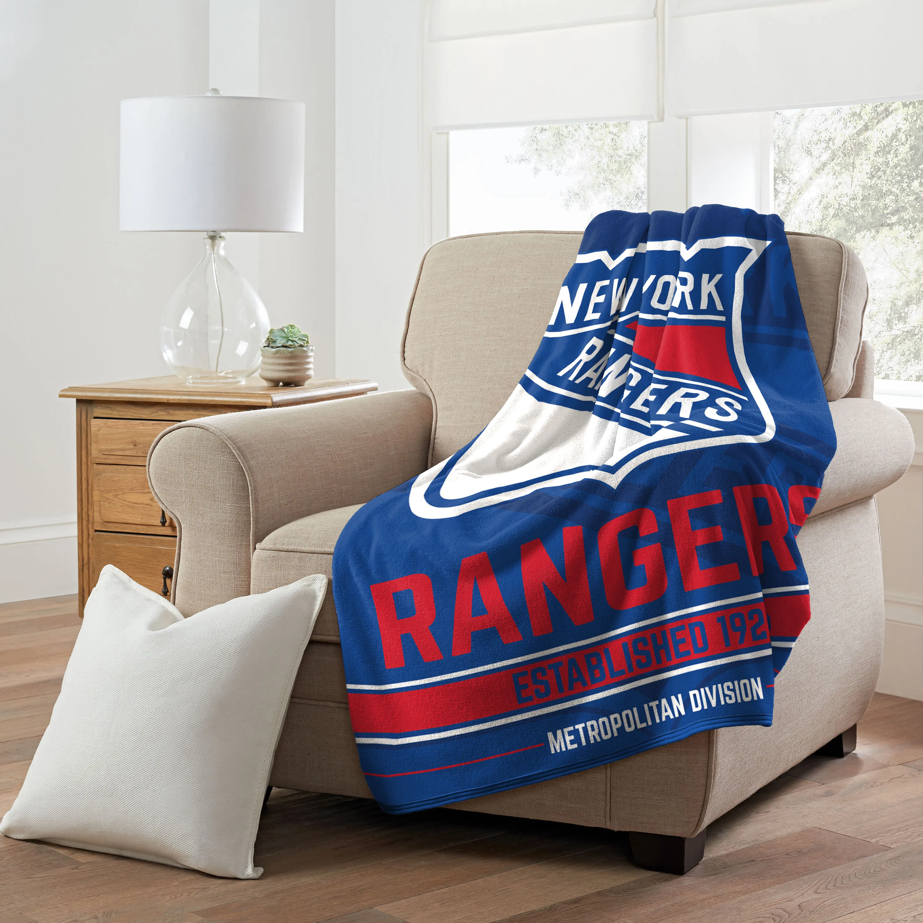 New York Rangers NHL Super Plush Break Away Decke