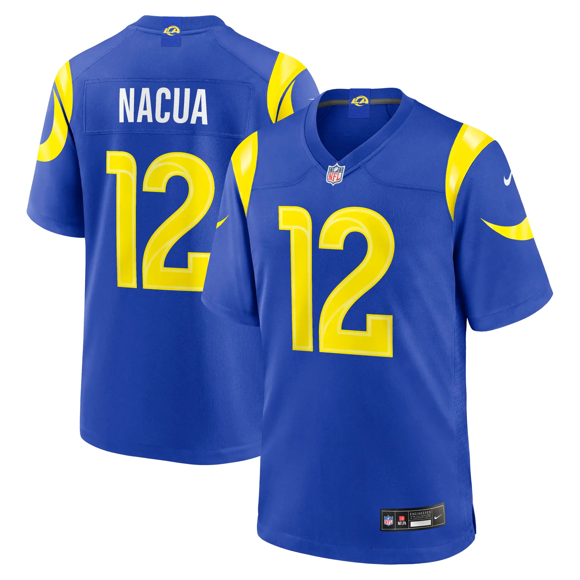 Puka Nacua #12 Los Angeles Rams NFL Football Nike Home Game Trikot Blau