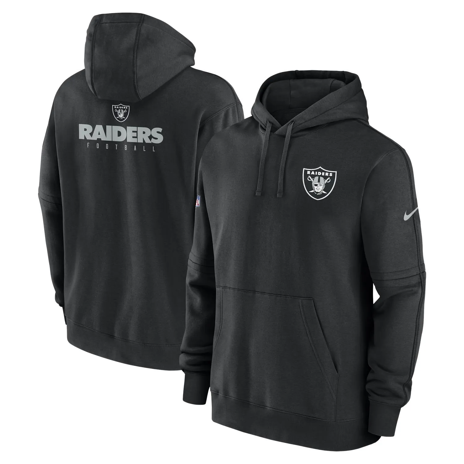 Las Vegas Raiders NFL Nike Sideline 2023 Club Hoodie Schwarz