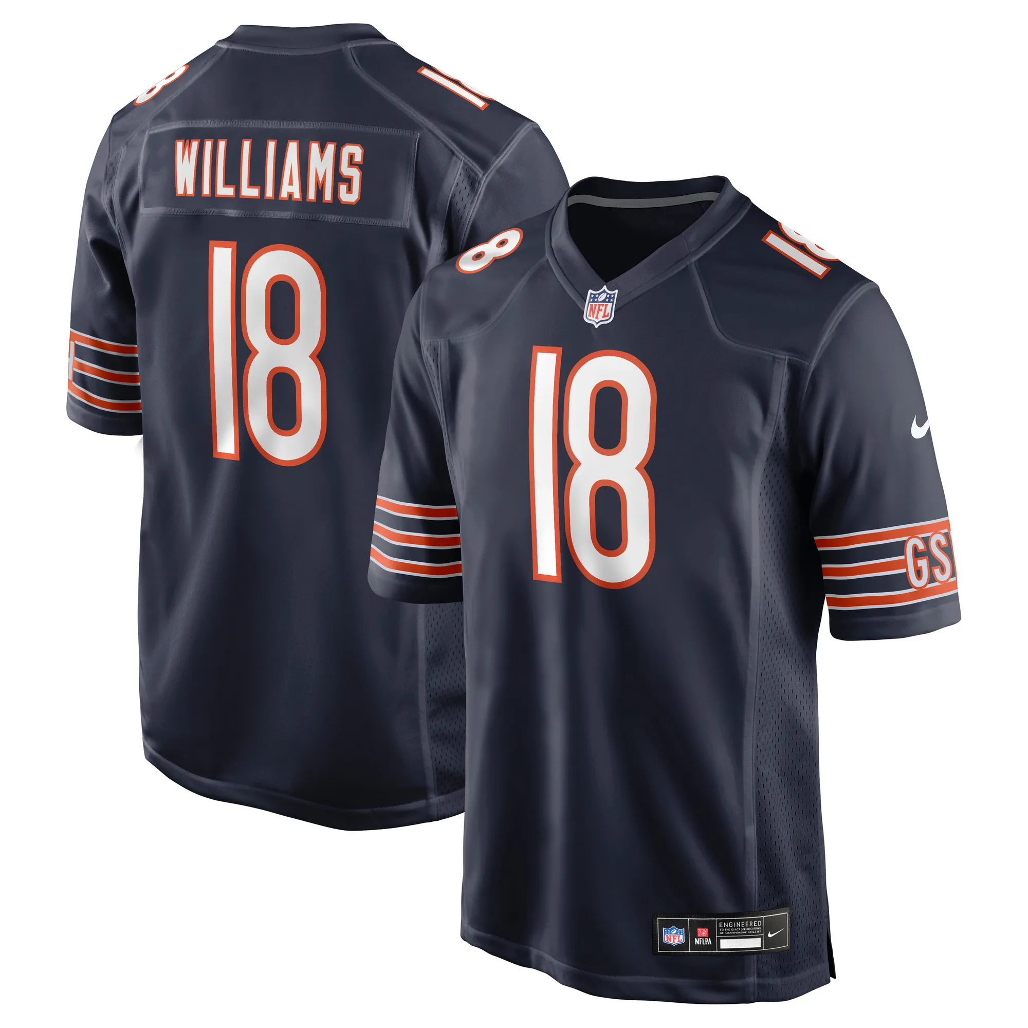 Caleb Williams #18 Chicago Bears NFL Football Nike Home Game Trikot Dunkelblau