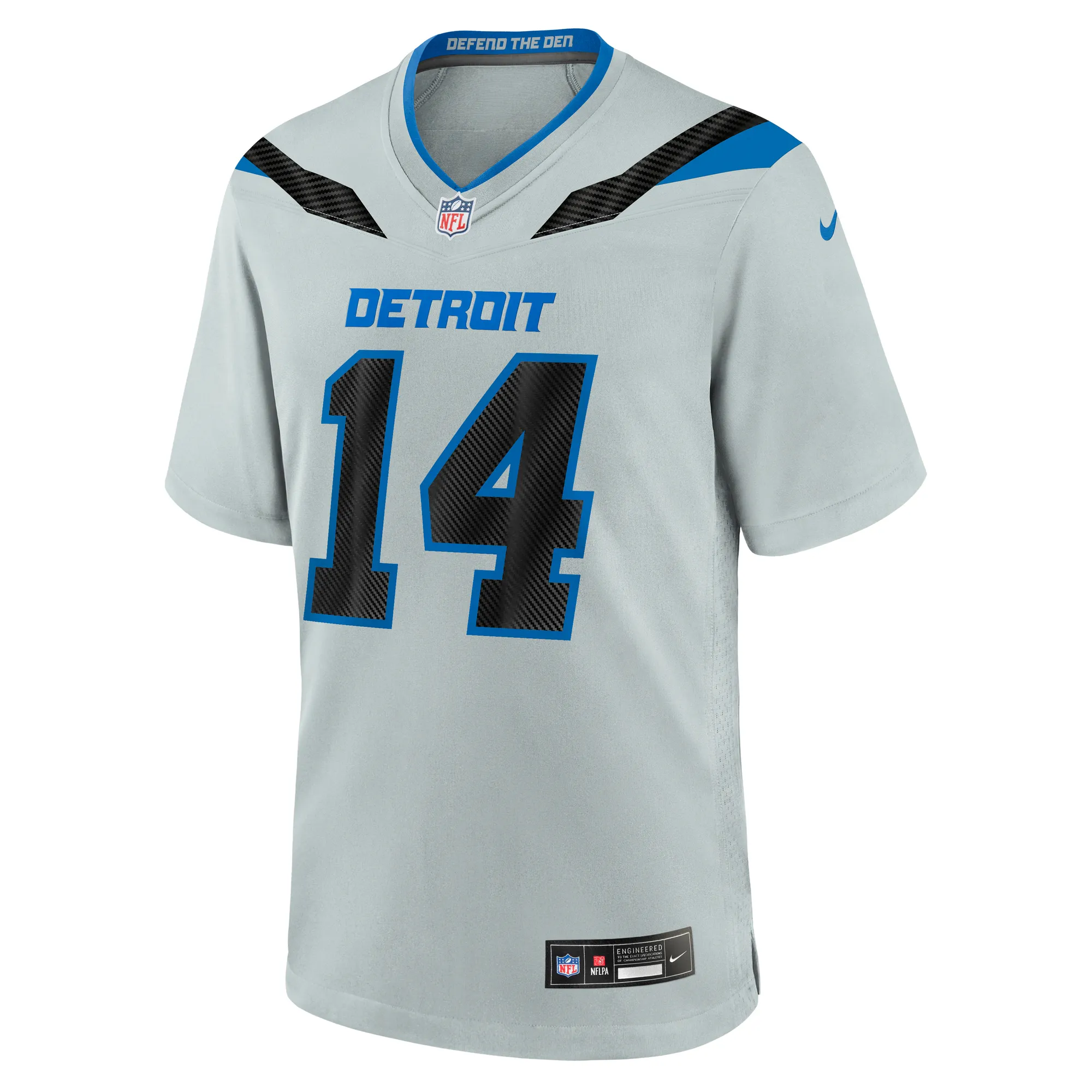 Amon-Ra St. Brown #14 Detroit Lions NFL Football Nike Rivalries Game Trikot Grau