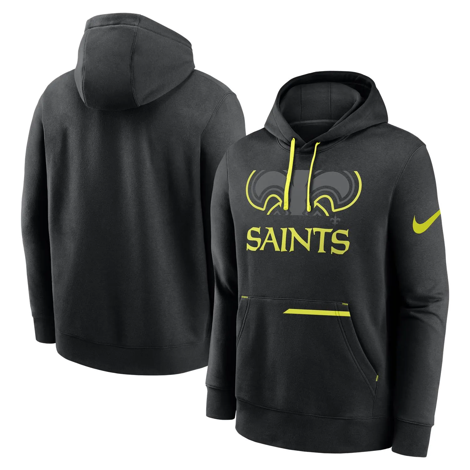 New Orleans Saints NFL Nike Volt Hoodie Schwarz