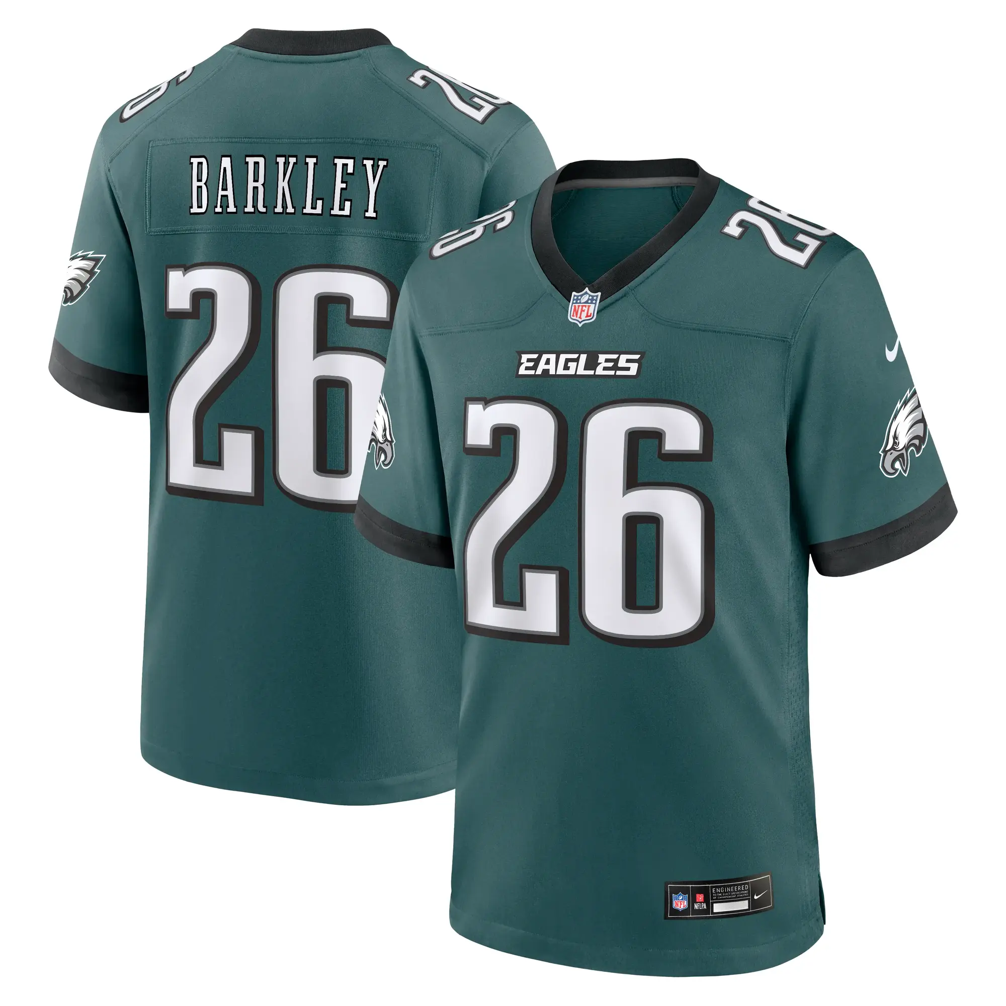 Saquon Barkley #26 Philadelphia Eagles NFL Football Nike Home Game Trikot Grün