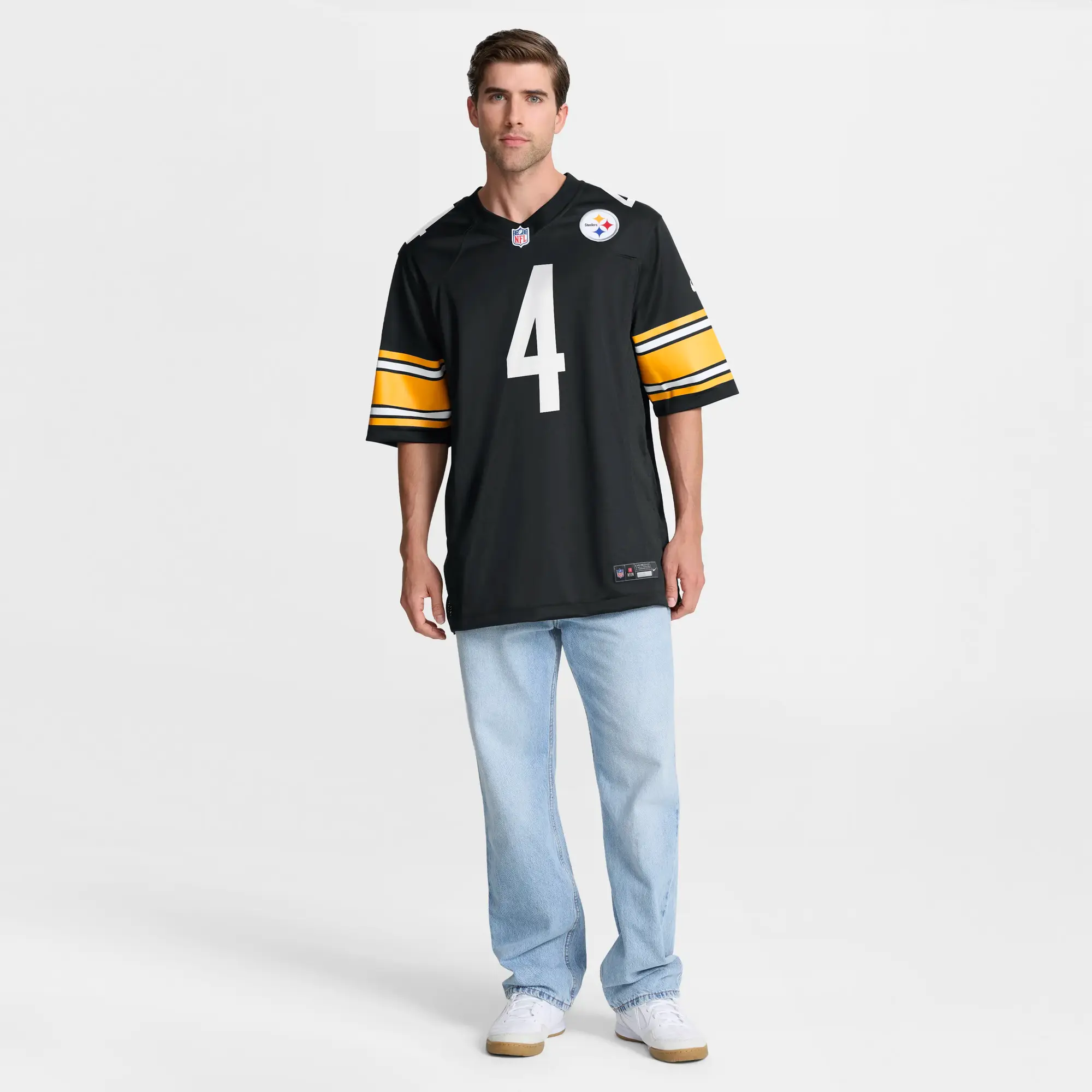 D. K. Metcalf #4 Pittsburgh Steelers NFL Football Nike Home Game Trikot Schwarz
