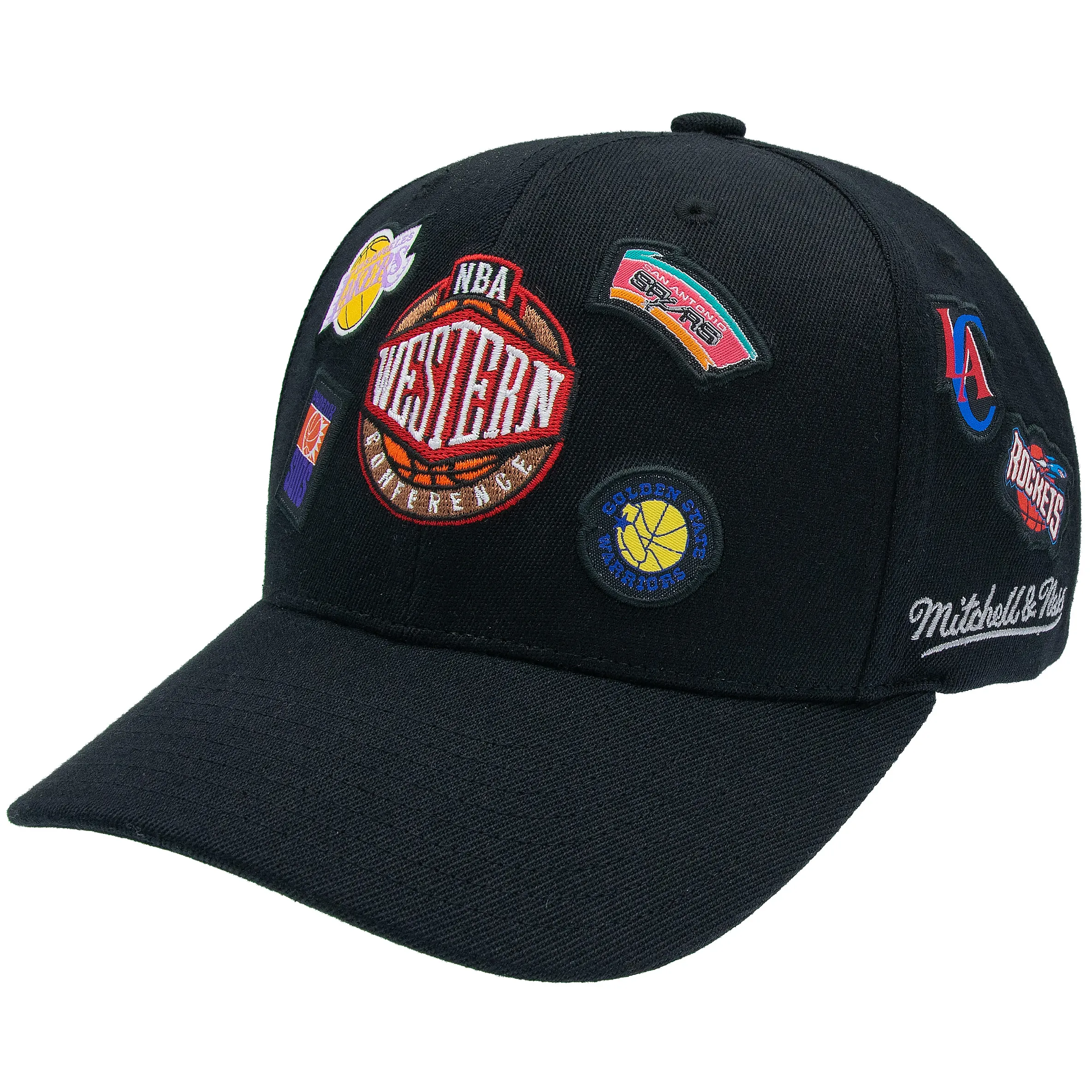 Western Conference NBA Mitchell & Ness Team Logo Patch Snapback Schwarz