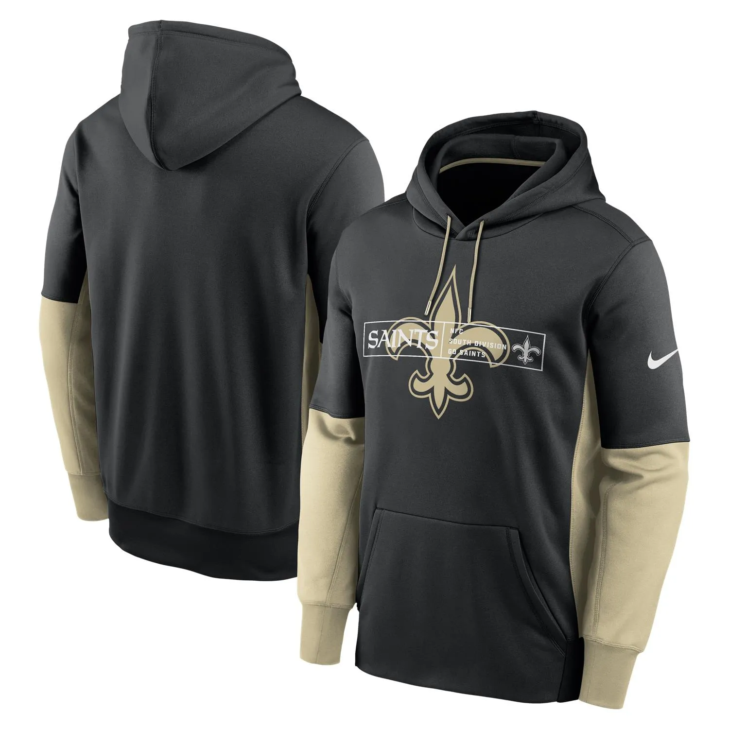 New Orleans Saints NFL Nike Color Block Therma Hoodie