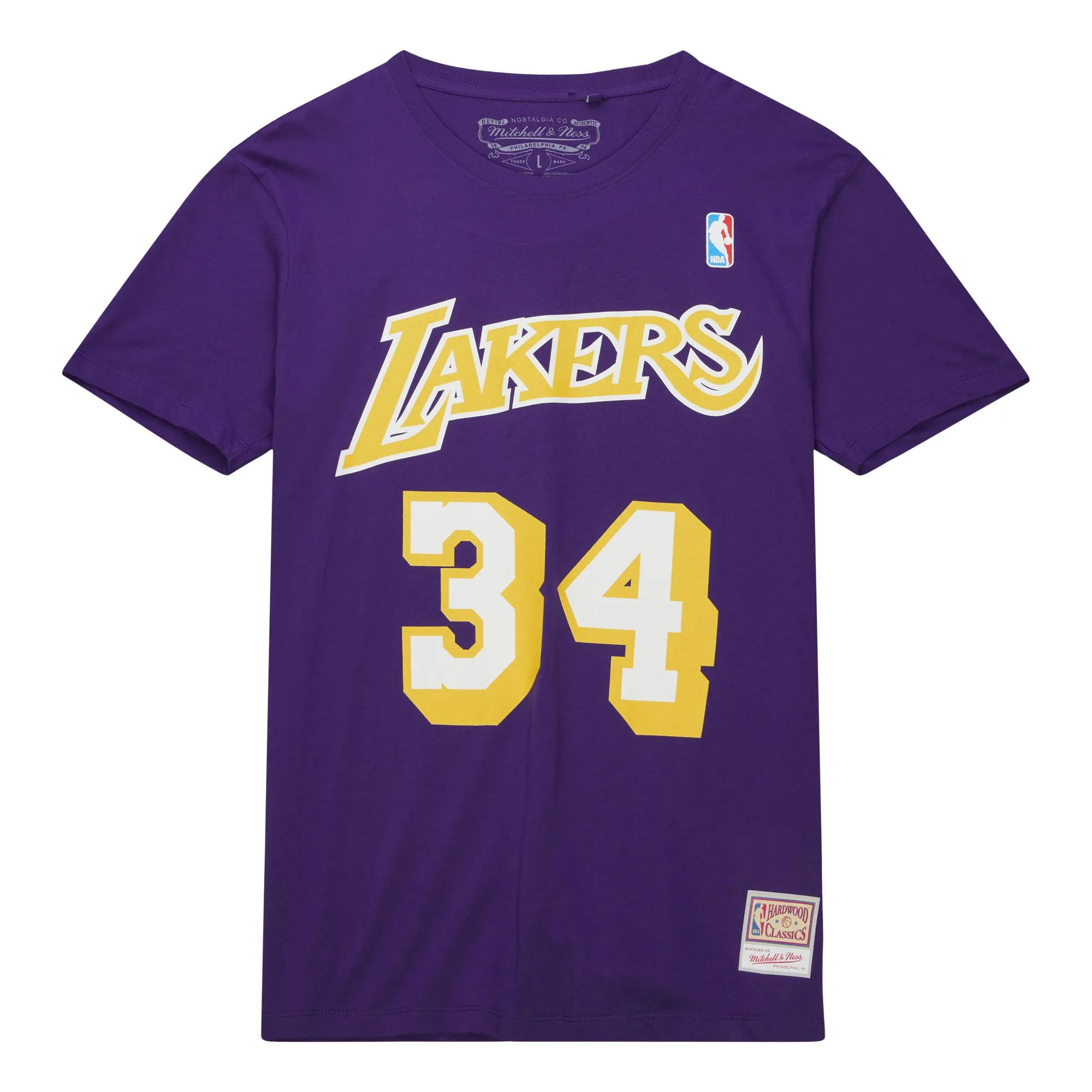 Shaquile O'Neal #34 Los Angeles Lakers NBA Mitchell & Ness Player T-Shirt Lila Shaquile O'Neal #34 Los Angeles Lakers NBA Mitchell & Ness Player T-Shirt Lila