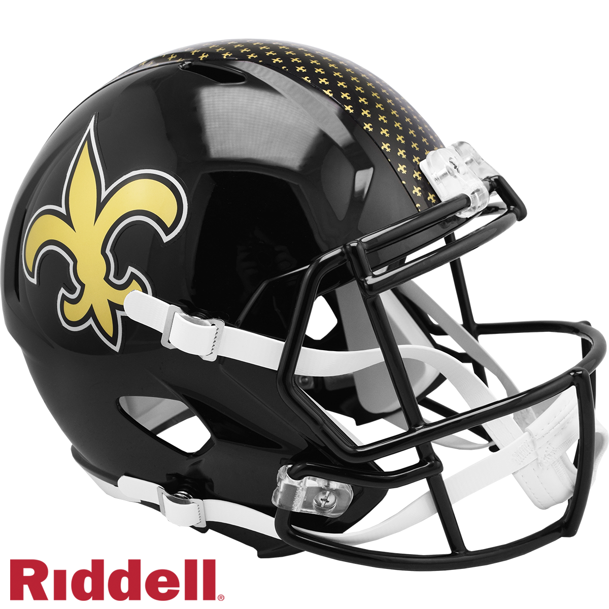 New Orleans Saints NFL Riddell On Field Alternate Speed Replica Helm Schwarz
