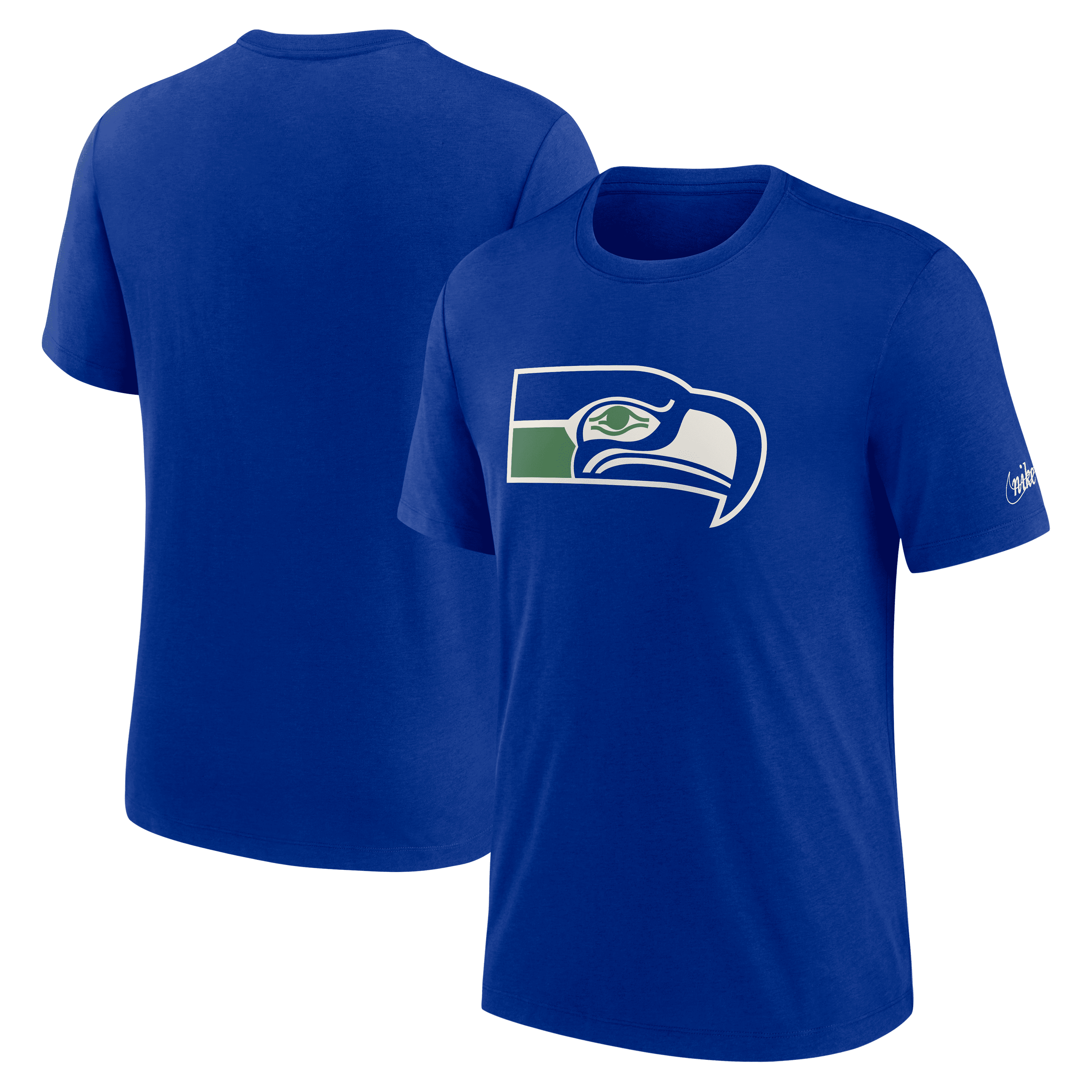 Seattle Seahawks NFL Nike Rewind Logo Triblend T-Shirt Blau