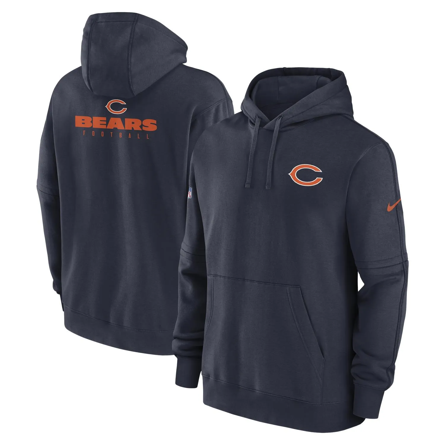 Chicago Bears NFL Nike Sideline 2023 Club Hoodie Navy