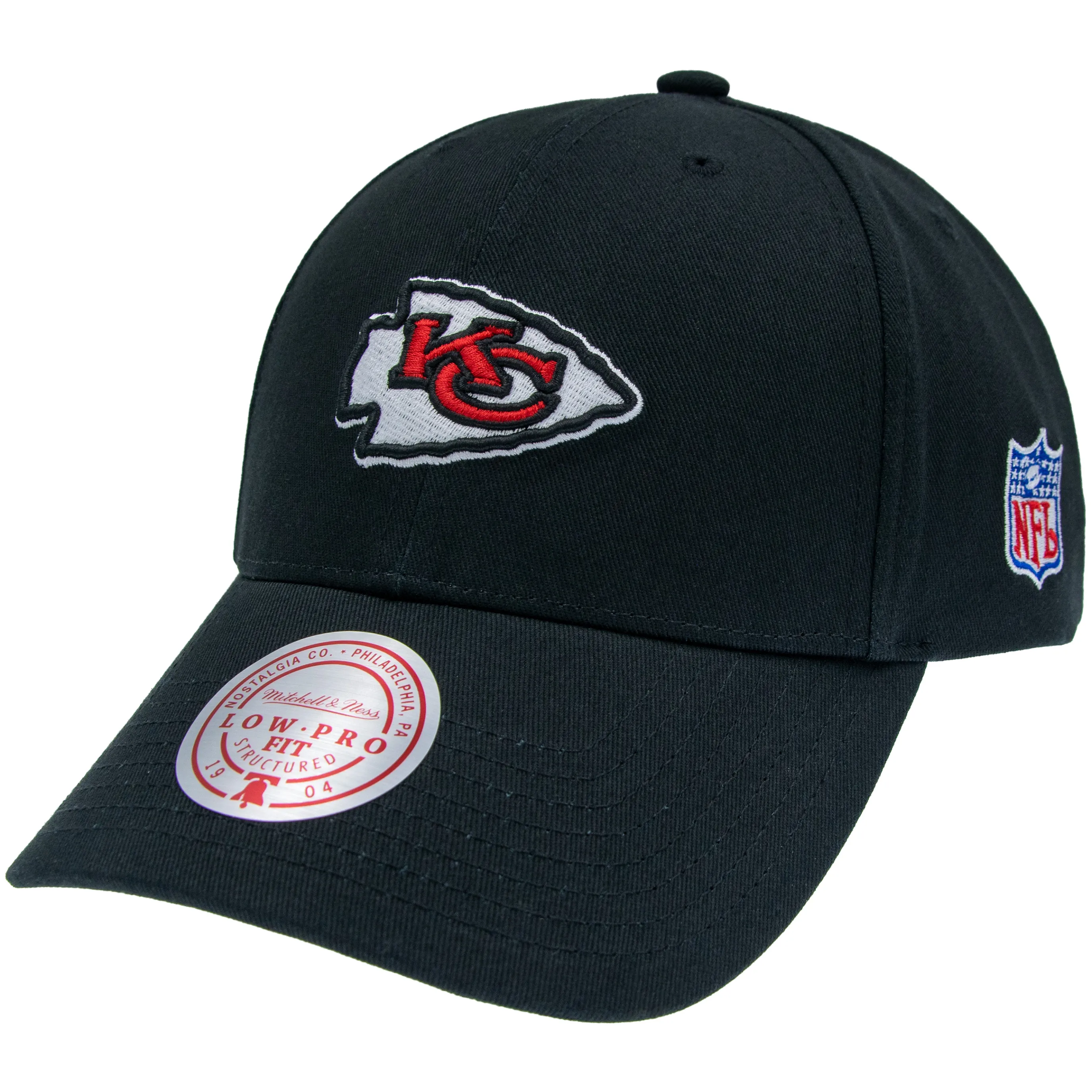Kansas City Chiefs NFL Mitchell & Ness Team Logo Low Pro Snapback Schwarz
