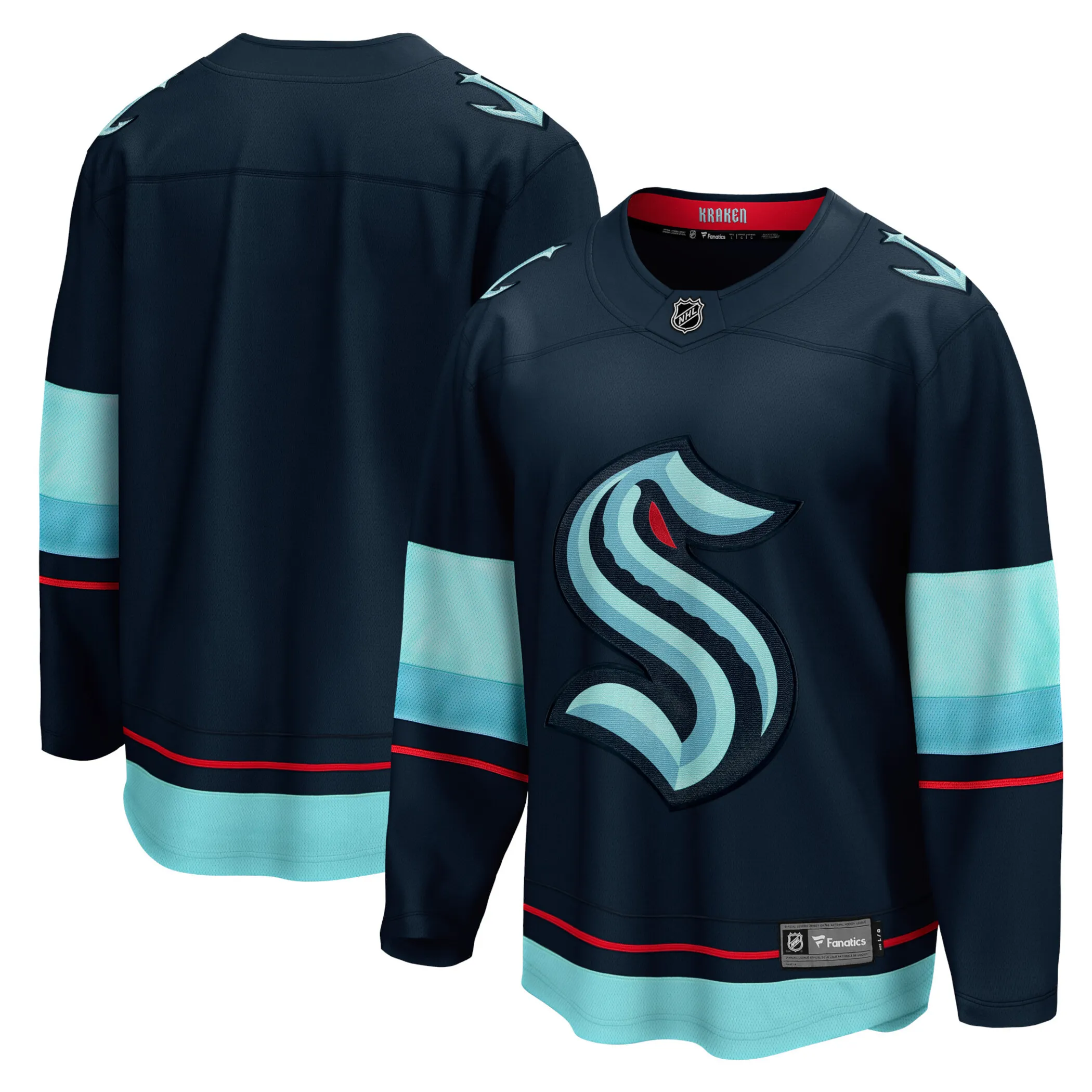 Seattle Kraken NHL Eishockey Fanatics Breakaway Trikot Home Navy