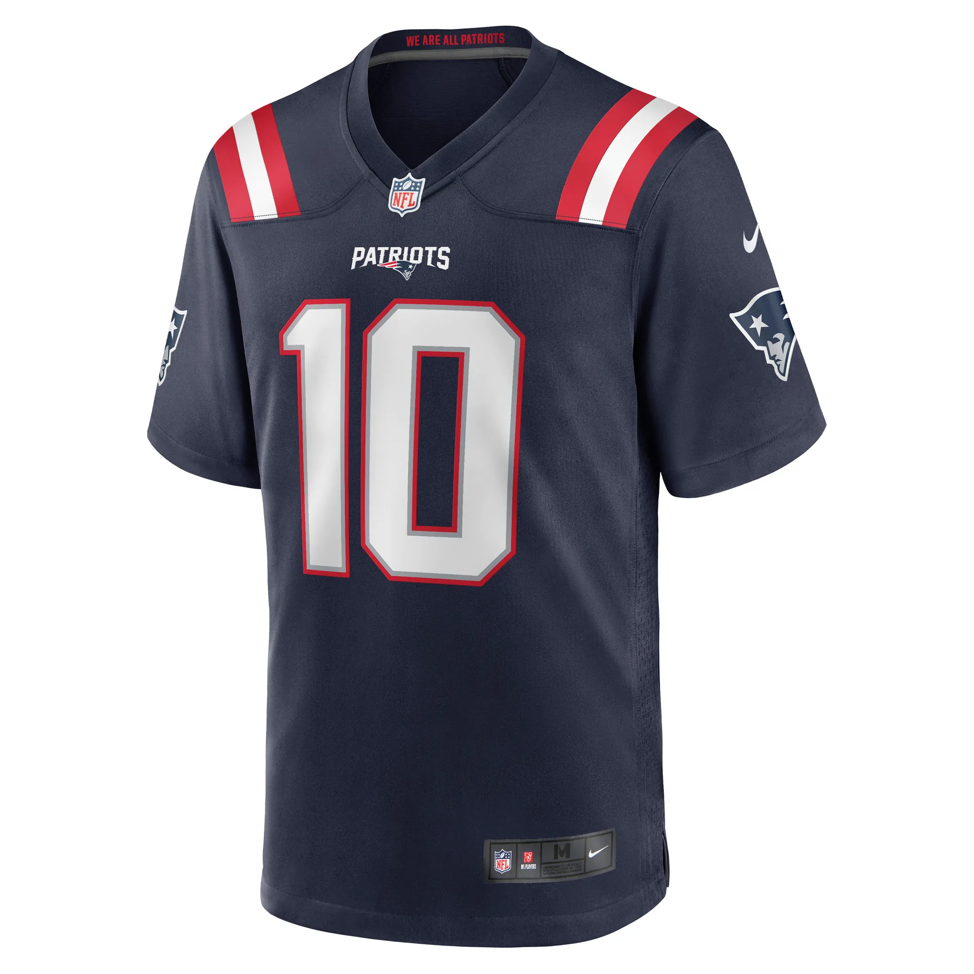 Drake Maye #10 New England Patriots NFL Football Nike Home Game Trikot Navy