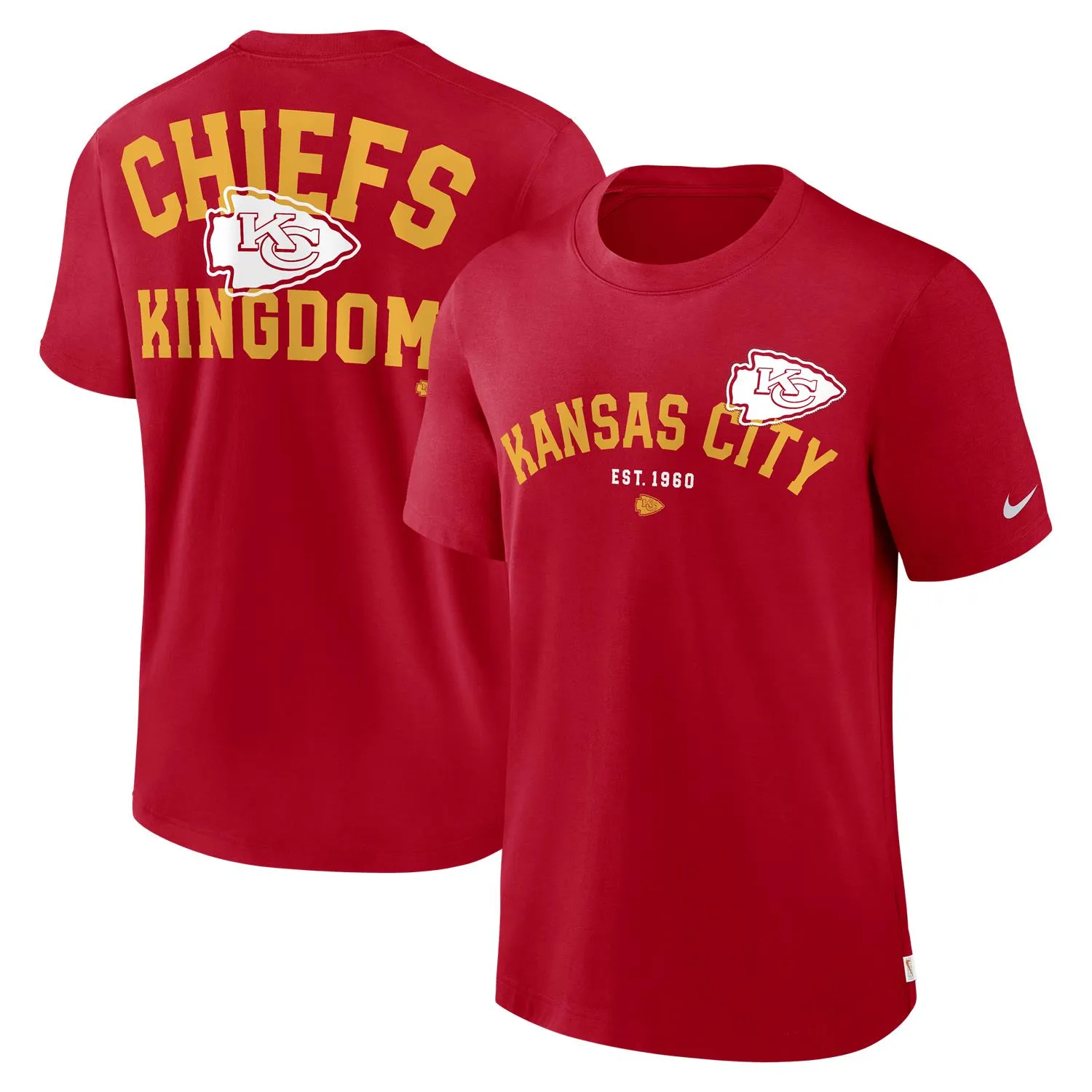Kansas City Chiefs NFL Nike Rewind Heavyweight T-Shirt Rot