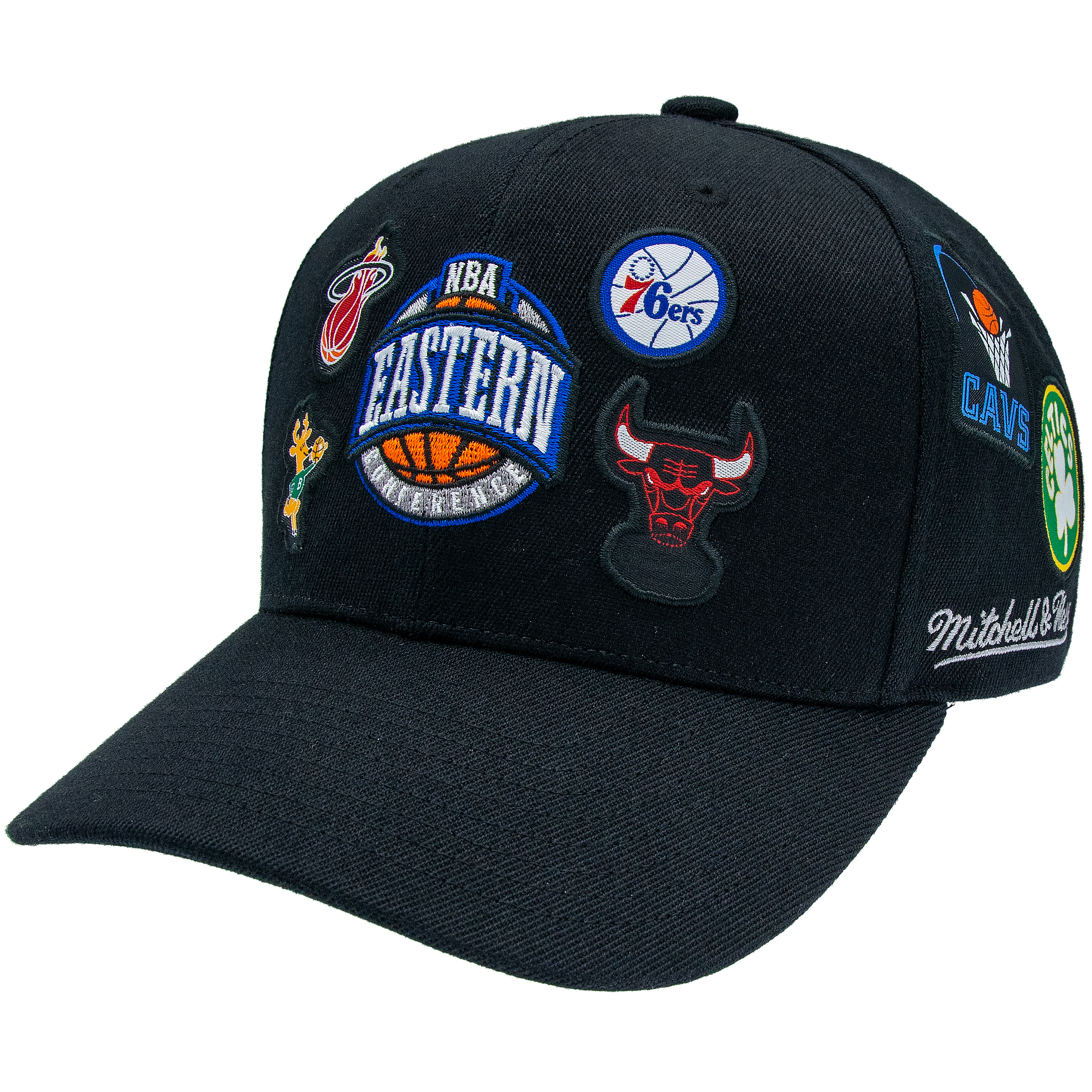 Eastern Conference NBA Mitchell & Ness Team Logo Patch Snapback Schwarz