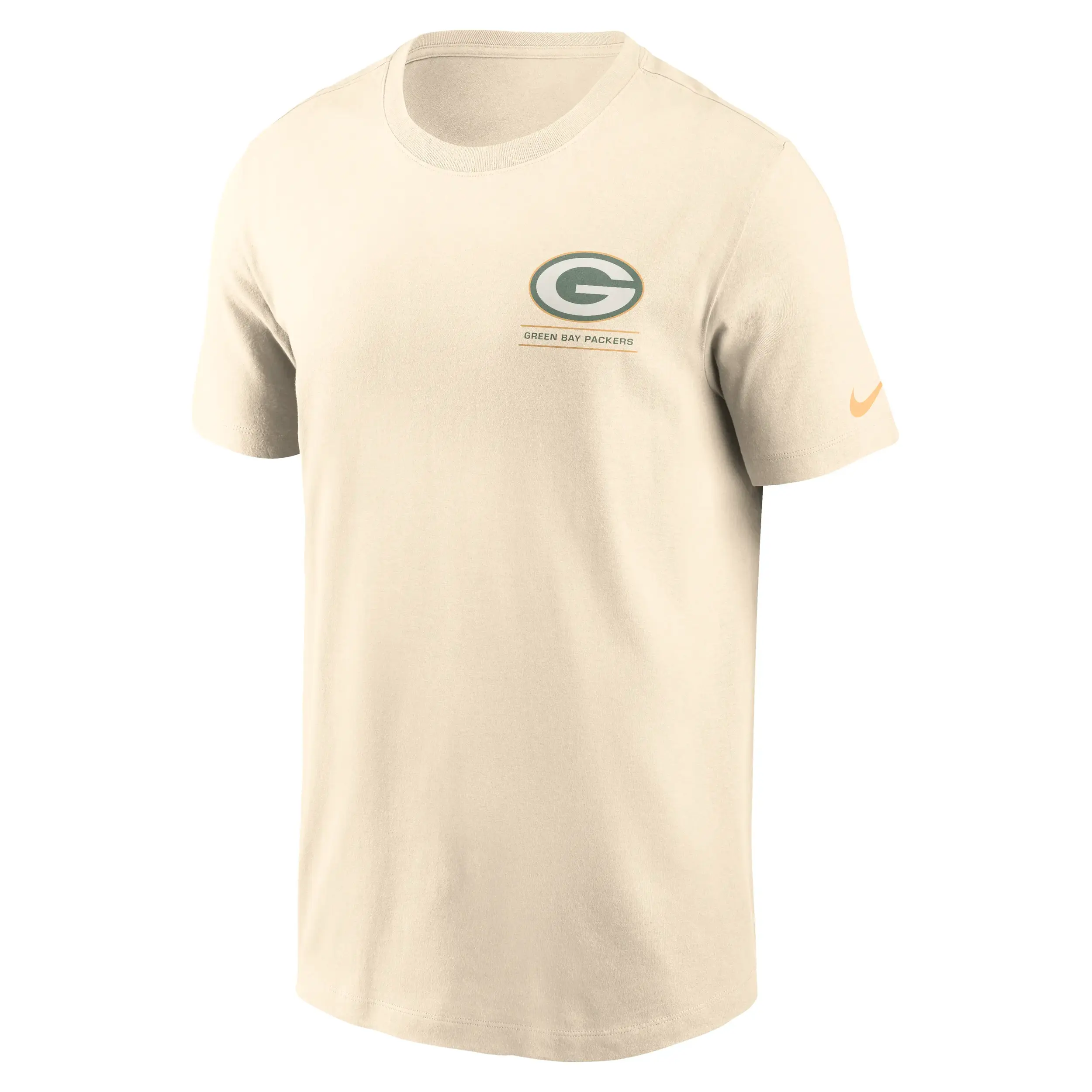 Green Bay Packers NFL Nike Freestyle Club Crew T-Shirt Cremeweiß