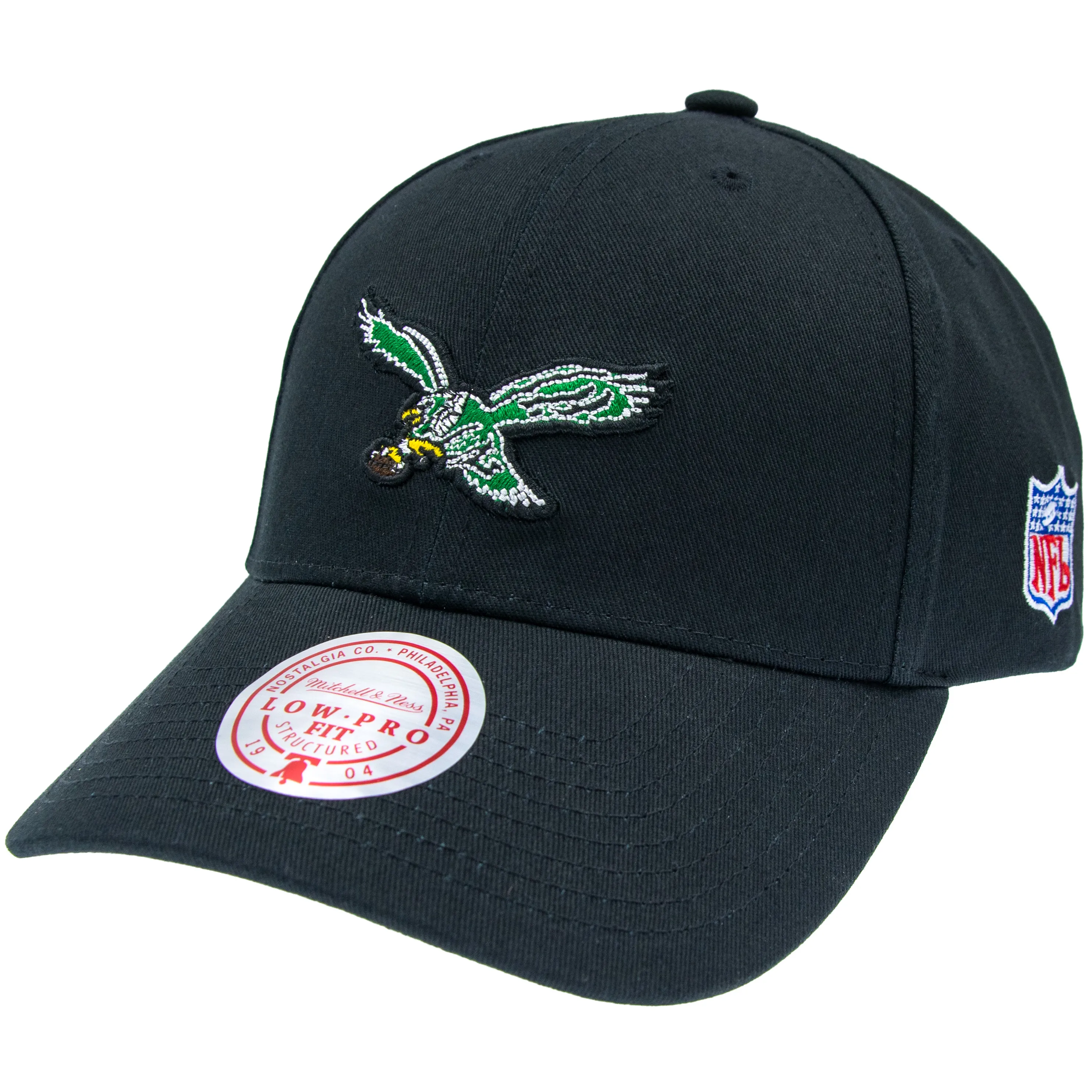 Philadelphia Eagles NFL Mitchell & Ness Team Logo Low Pro Snapback Schwarz