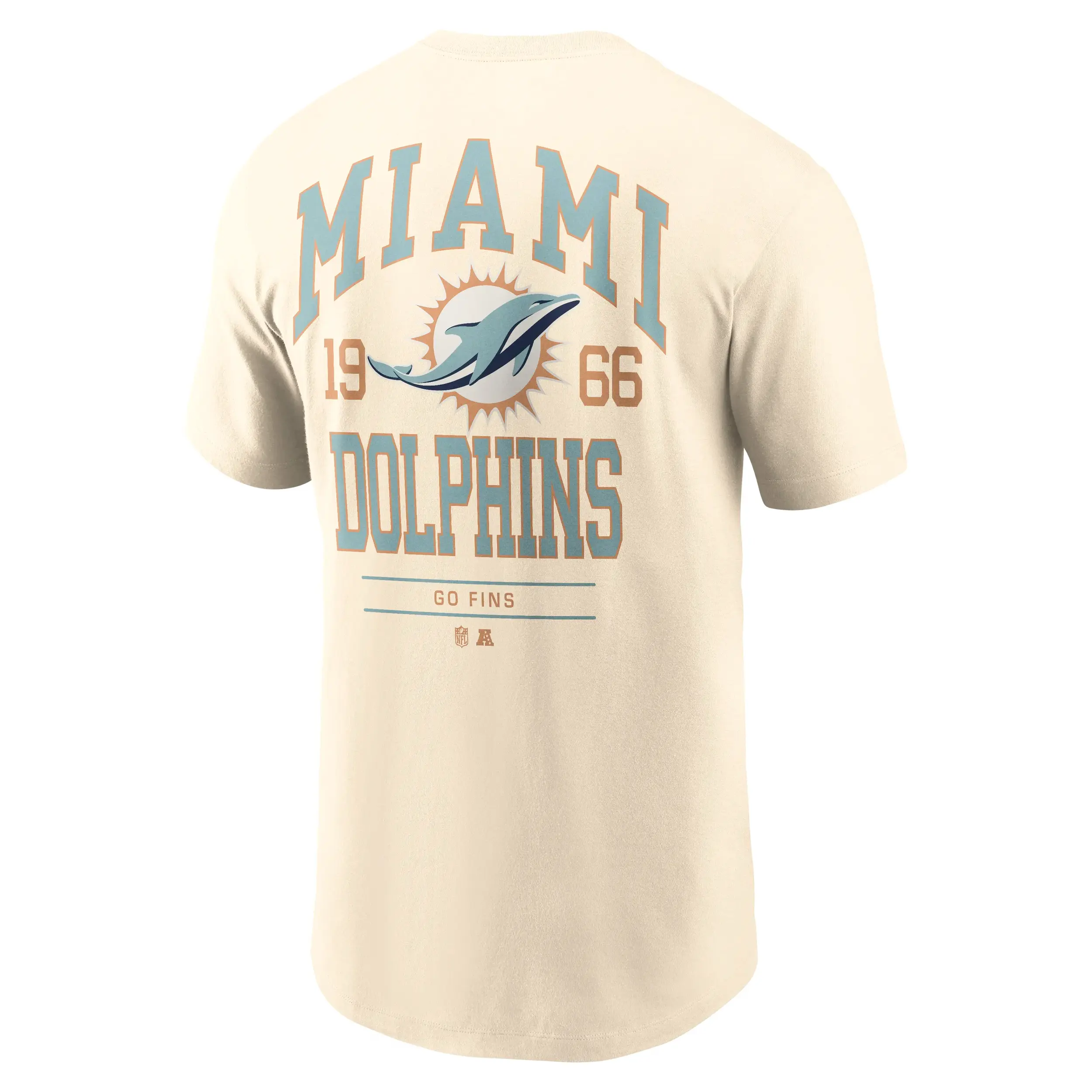 Miami Dolphins NFL Nike Freestyle Club Crew T-Shirt Cremeweiß