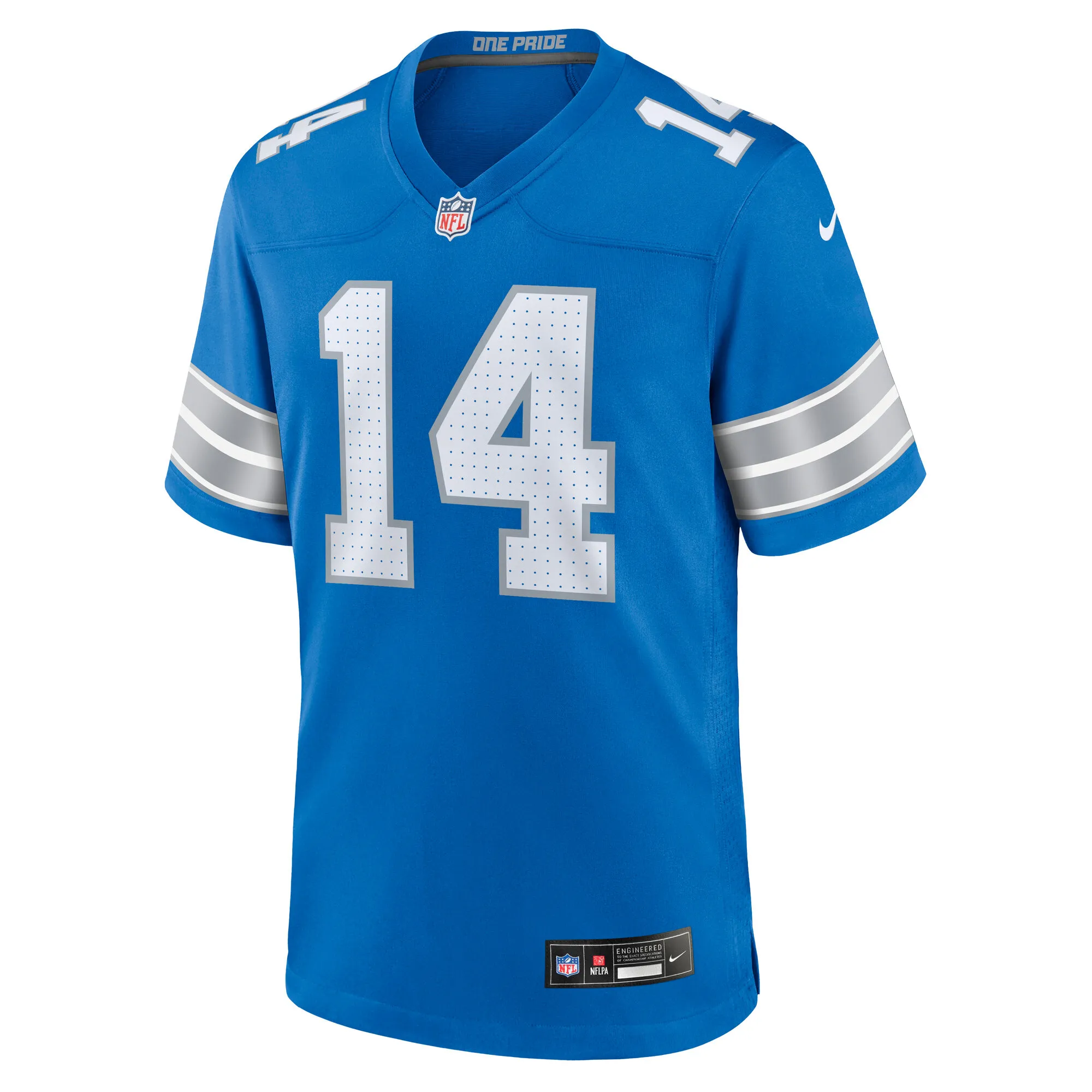 Amon-Ra St. Brown #14 Detroit Lions NFL Football Nike Game Trikot Blau