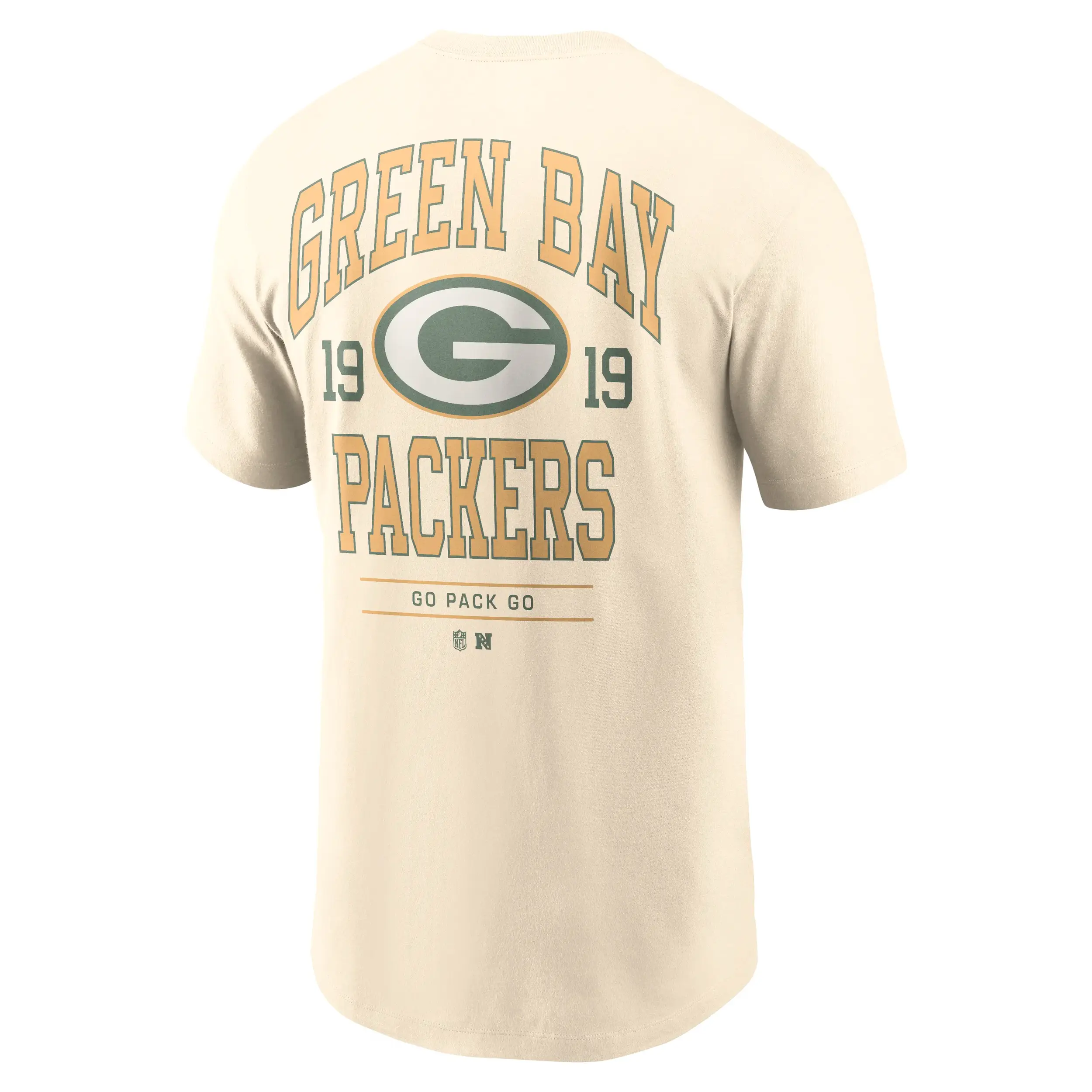 Green Bay Packers NFL Nike Freestyle Club Crew T-Shirt Cremeweiß