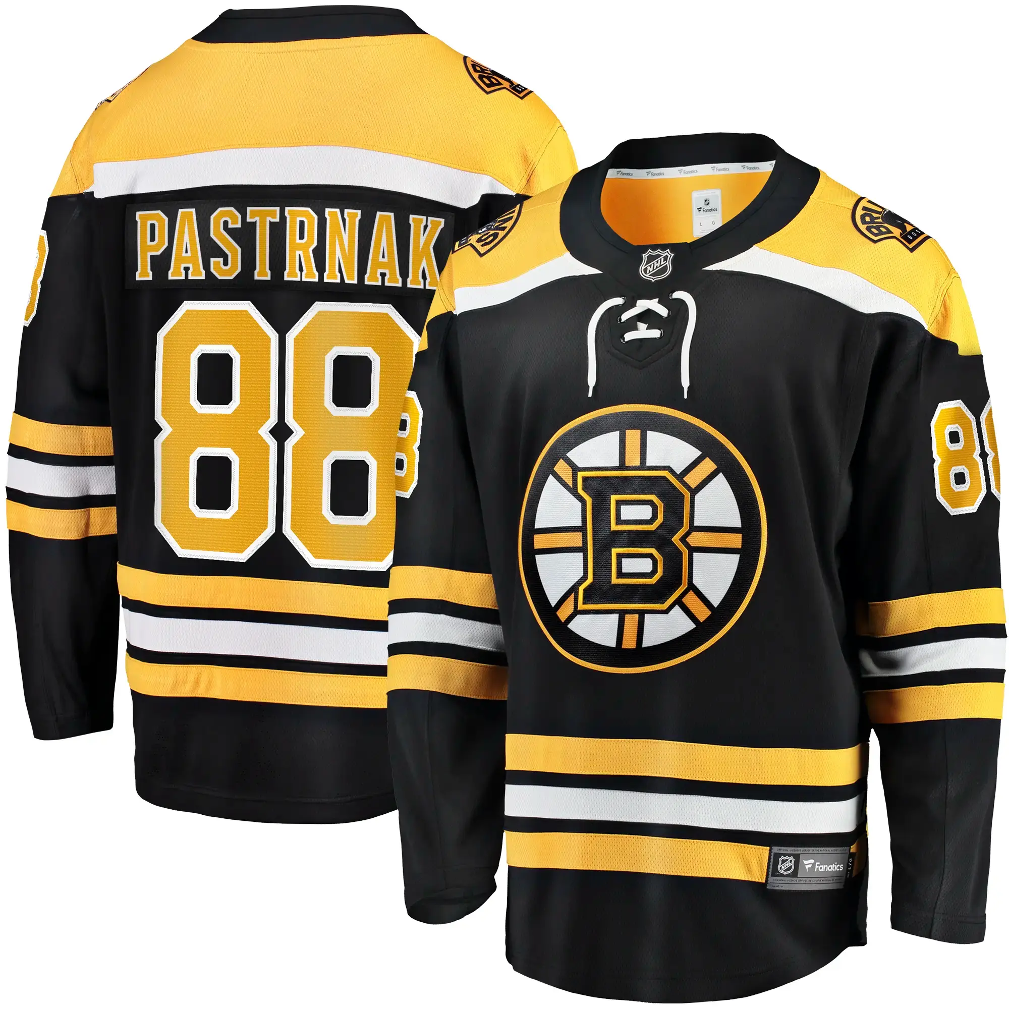 David Pastrnák #88 Boston Bruins NHL Eishockey Fanatics Breakaway Trikot Home Schwarz